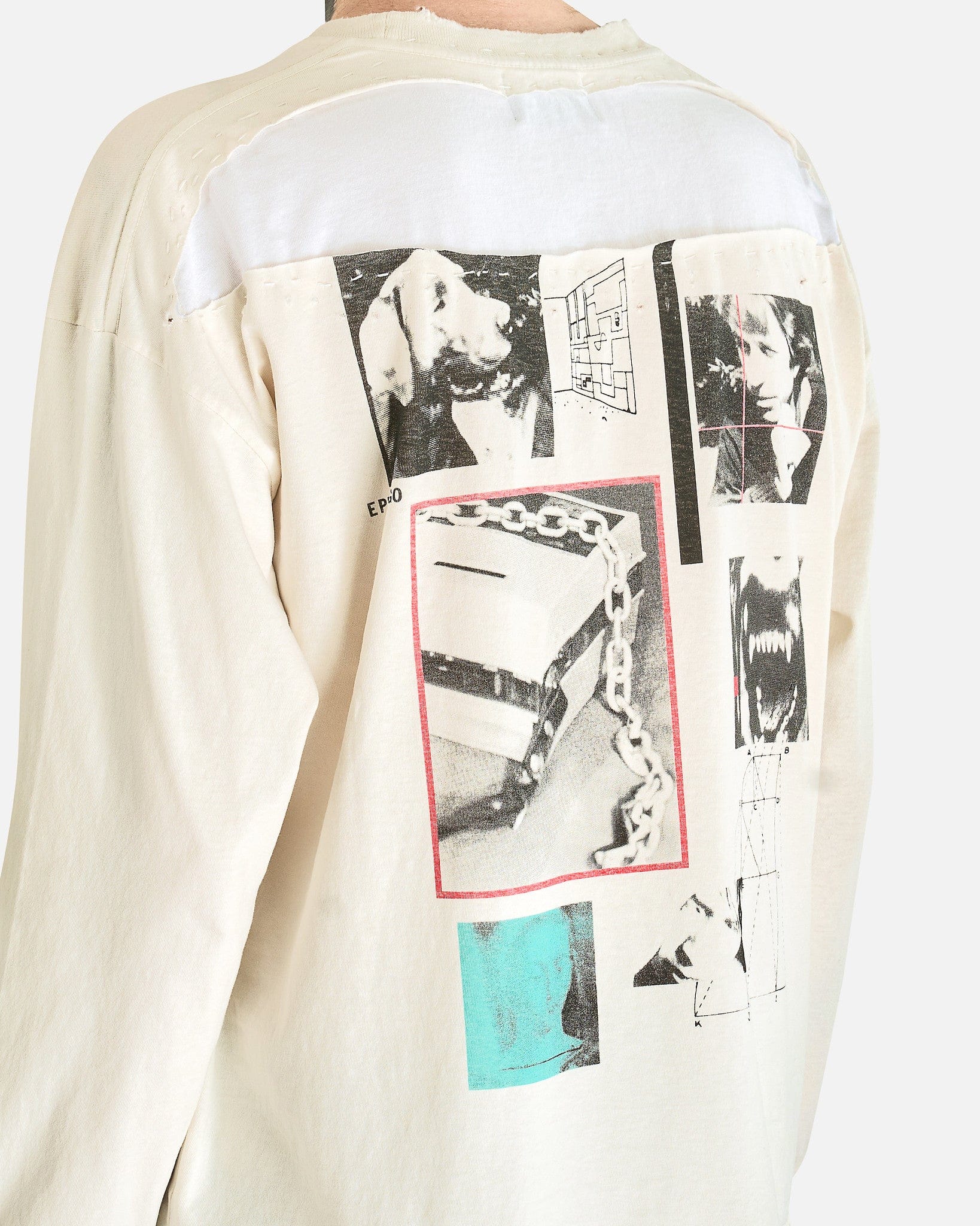 Enfants Riches Deprimes Men's Shirts Modular LS T-Shirt in Vintage White