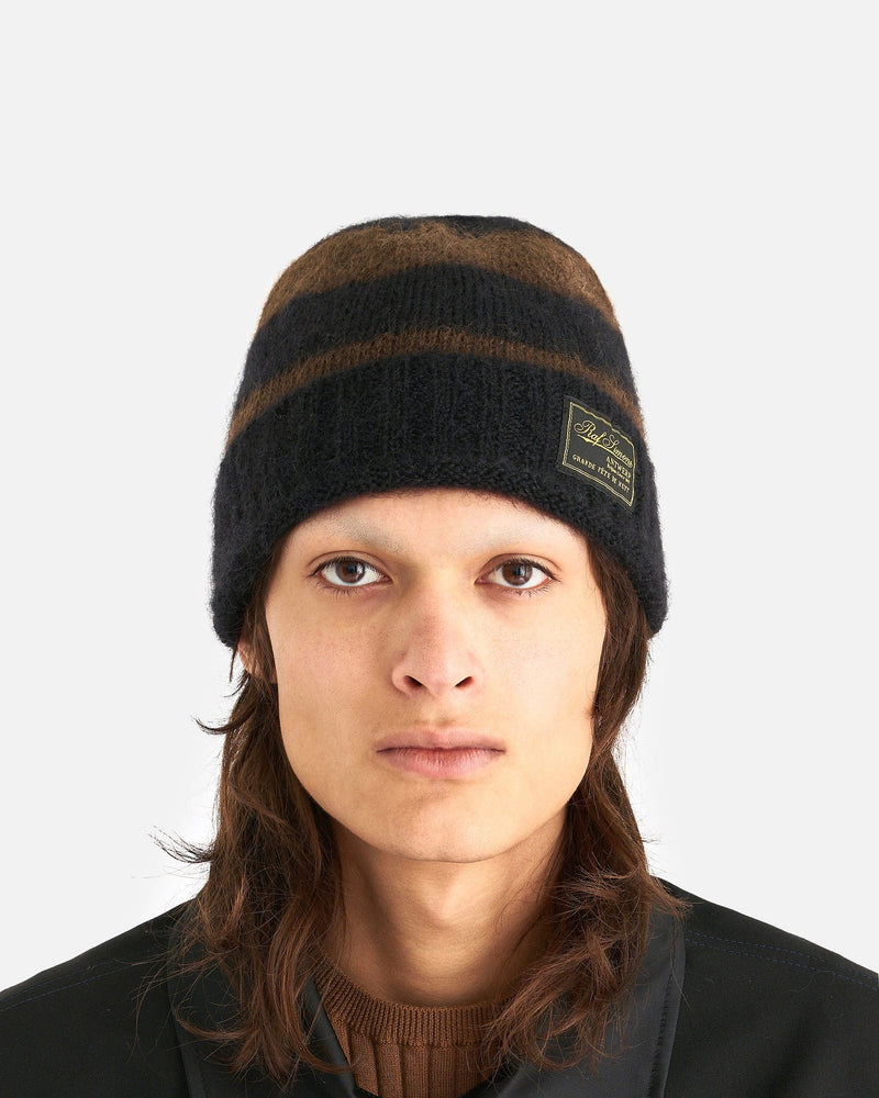 Raf Simons Men's Hats Mohair Beanie in Black/Brown