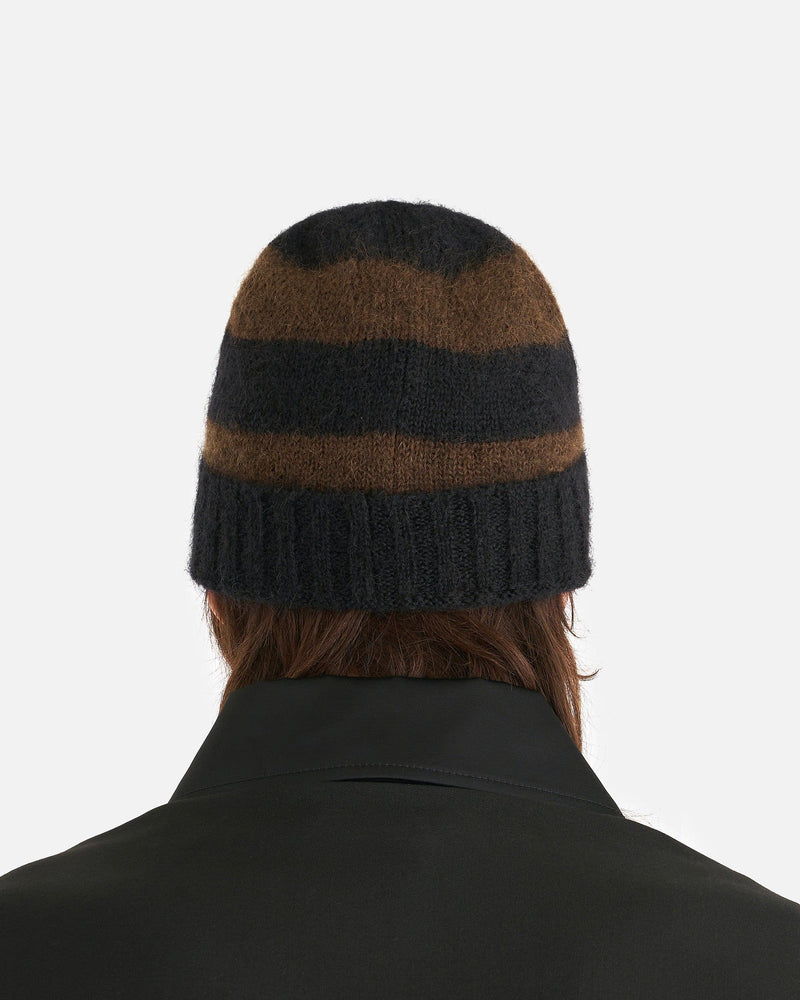 Raf Simons Men's Hats Mohair Beanie in Black/Brown