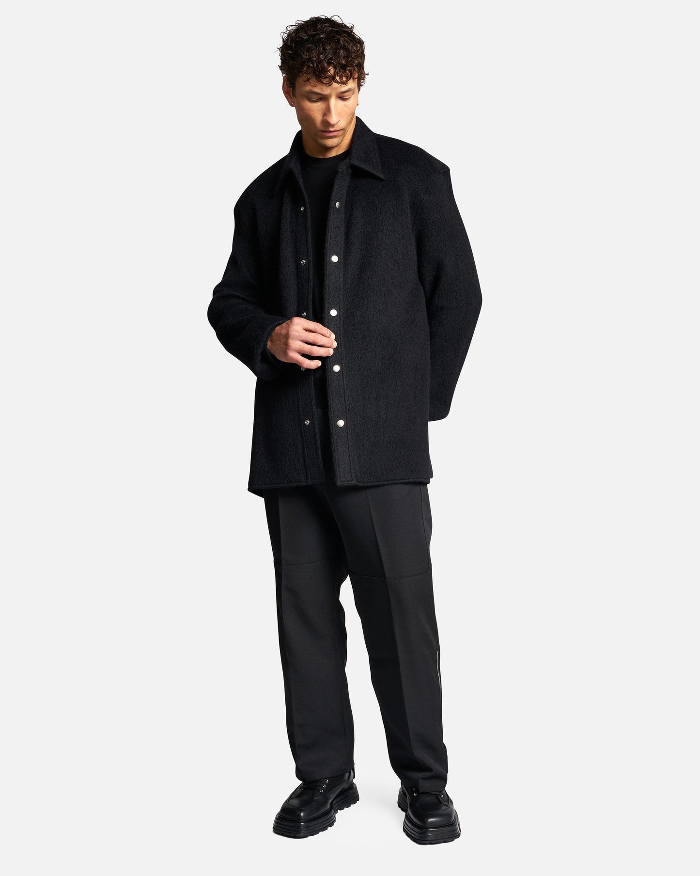 Jil Sander Men's Jackets Mohair Brushed Jersey in Black