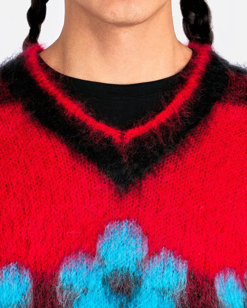 Marni Men's Sweater Mohair Jumper with Flowers in Black