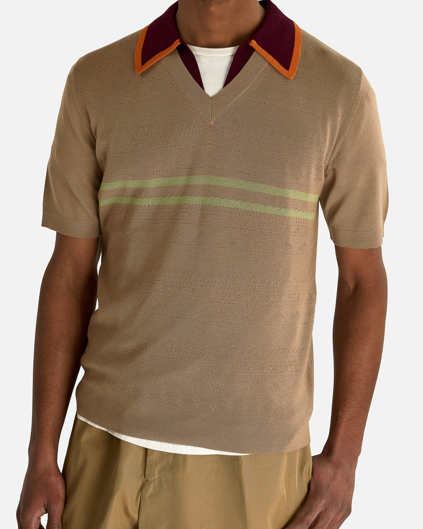 Dries Van Noten Men's Shirts Molar MK Polo in Camel