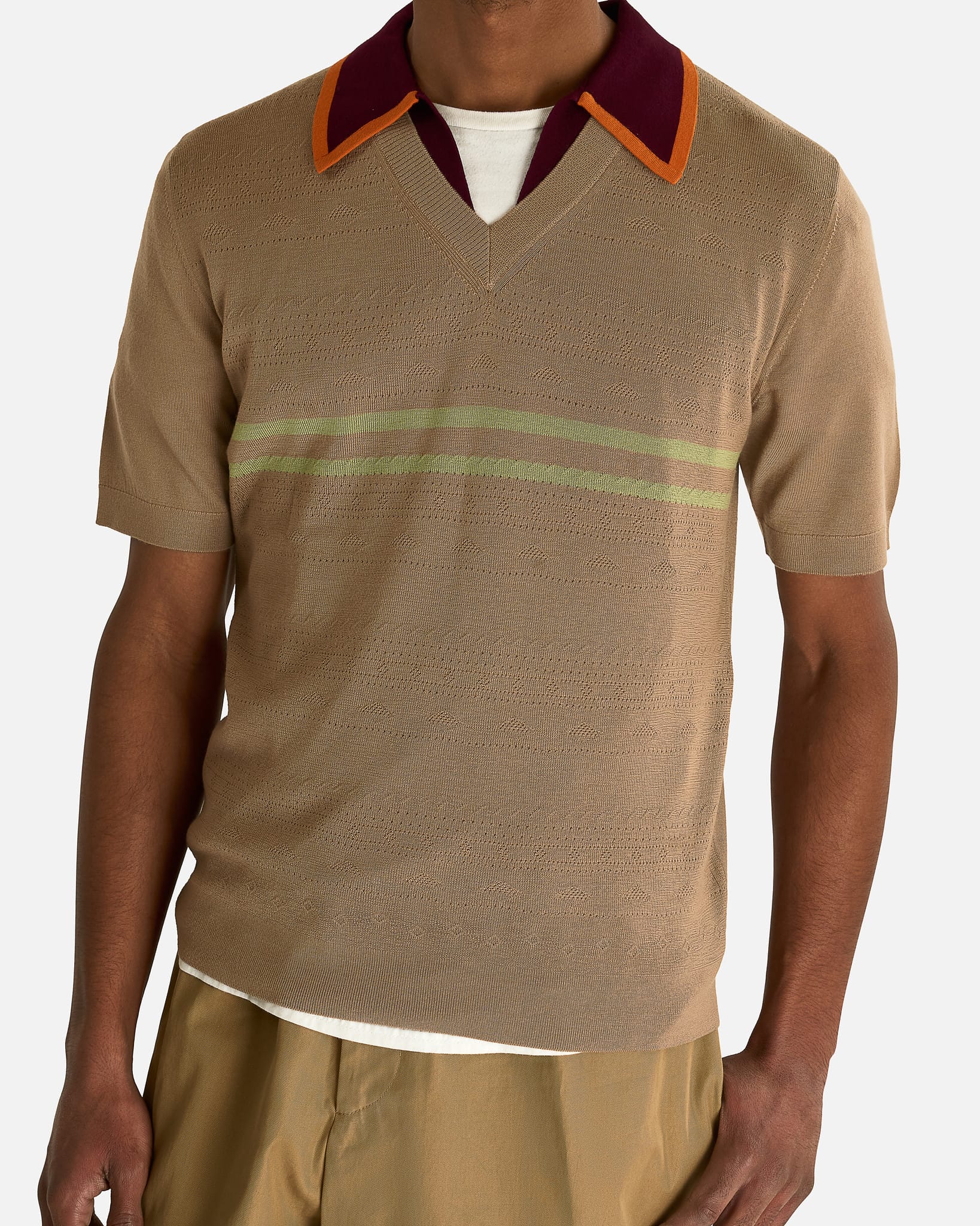 Dries Van Noten Men's Shirts Molar MK Polo in Camel
