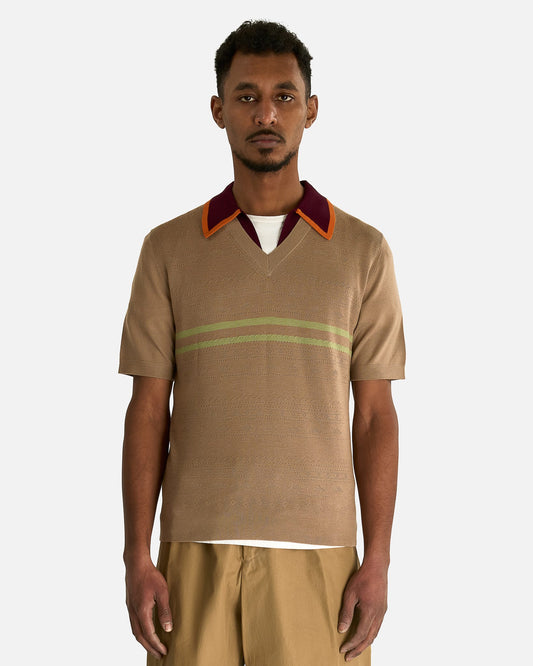 Dries Van Noten Men's Shirts Molar MK Polo in Camel