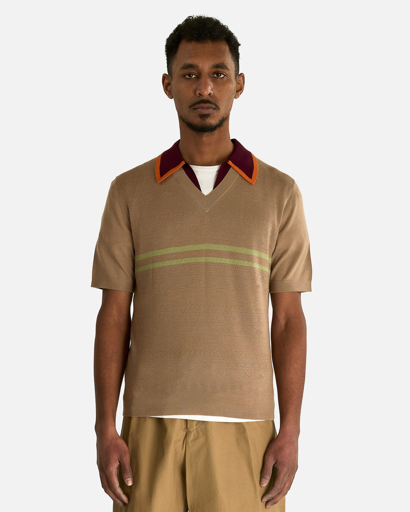 Dries Van Noten Men's Shirts Molar MK Polo in Camel