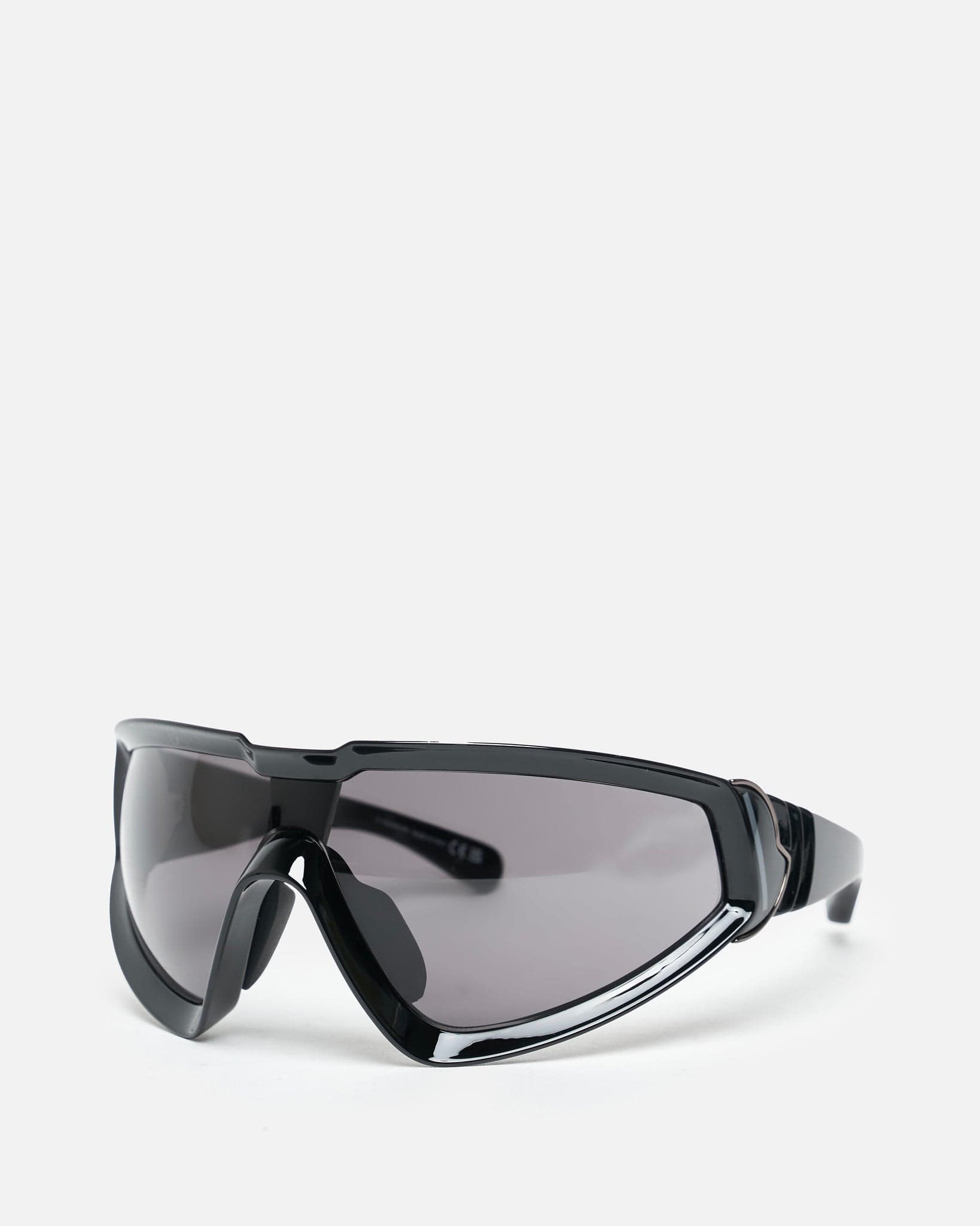 Rick Owens Eyewear O/S Moncler Sunglasses Shiny Wrapid in Black