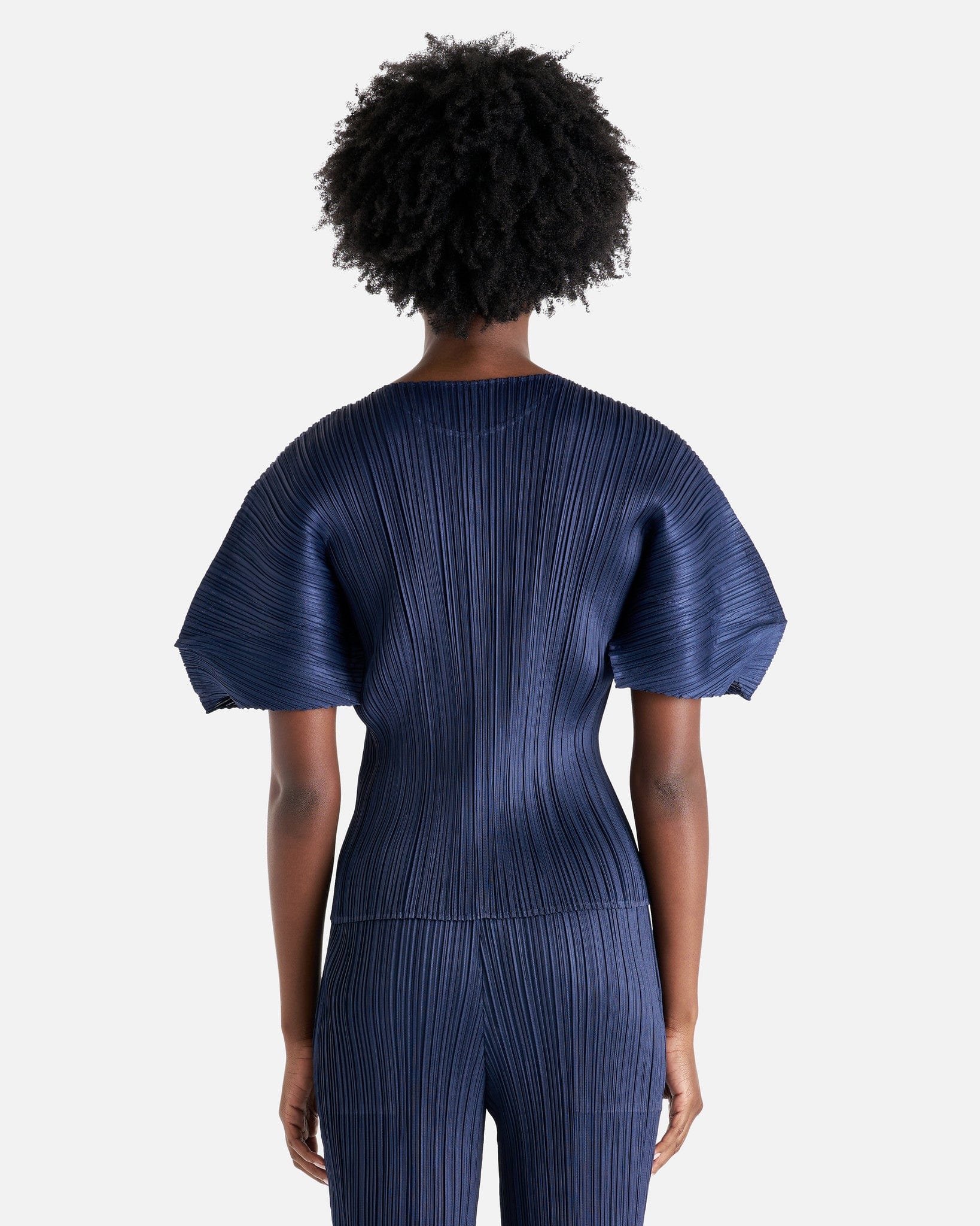 Pleats Please Issey Miyake Women Tops Monthly Colors August Top in Dark Navy