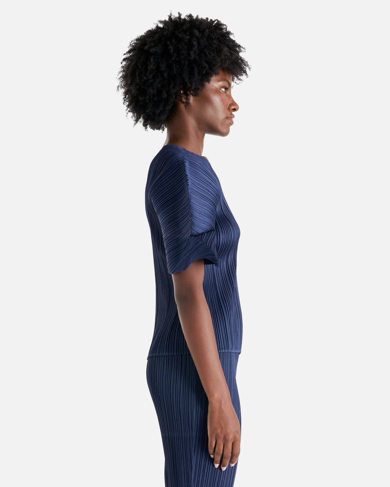 Pleats Please Issey Miyake Women Tops Monthly Colors August Top in Dark Navy