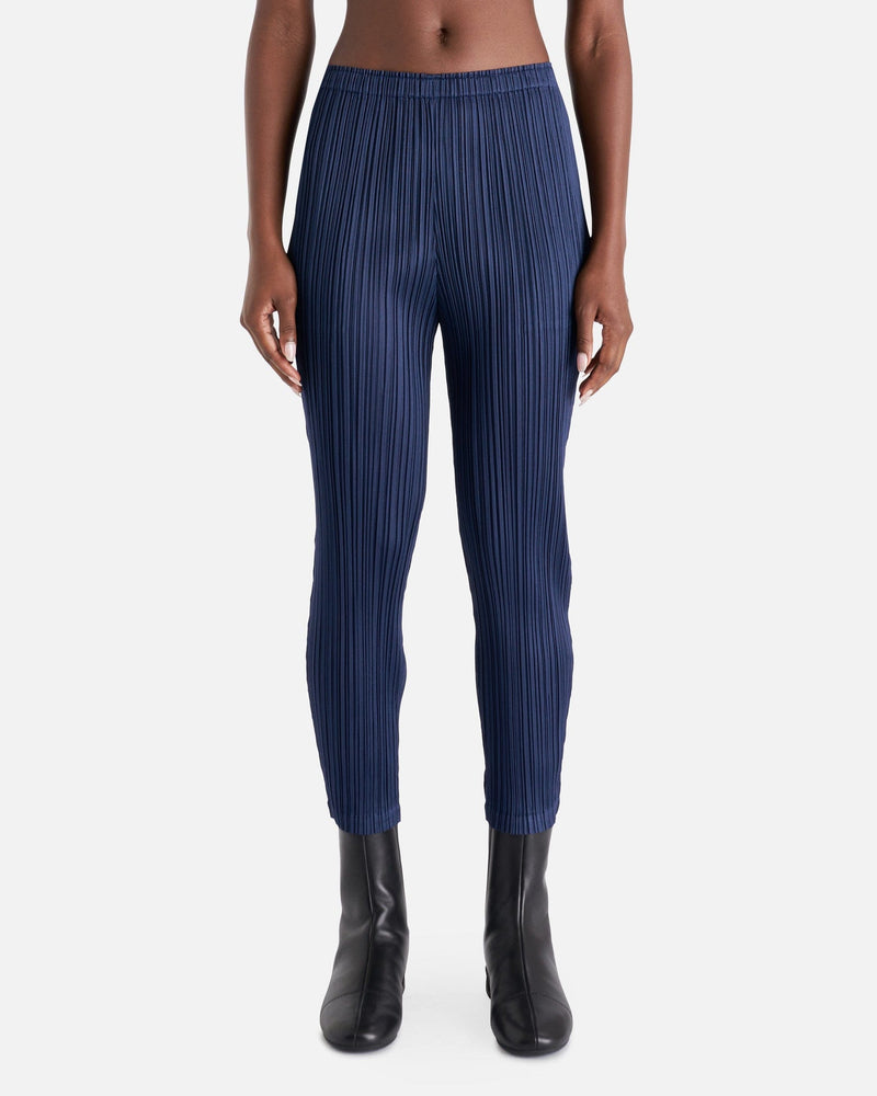 Pleats Please Issey Miyake Women Pants Monthly Colors August Trousers in Dark Navy