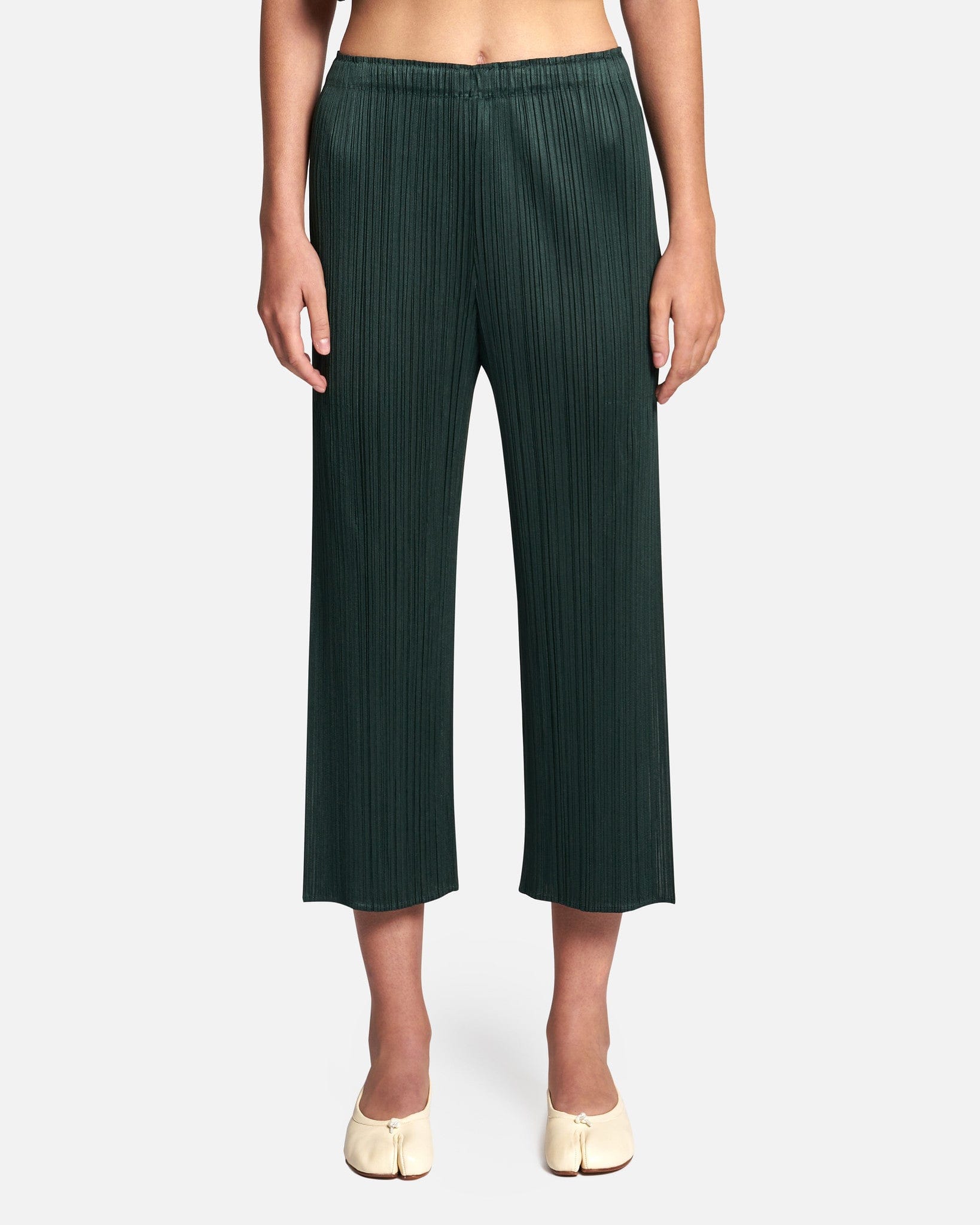 Pleats Please Issey Miyake Women Tops Monthly Colors July Bottoms in Dark Green