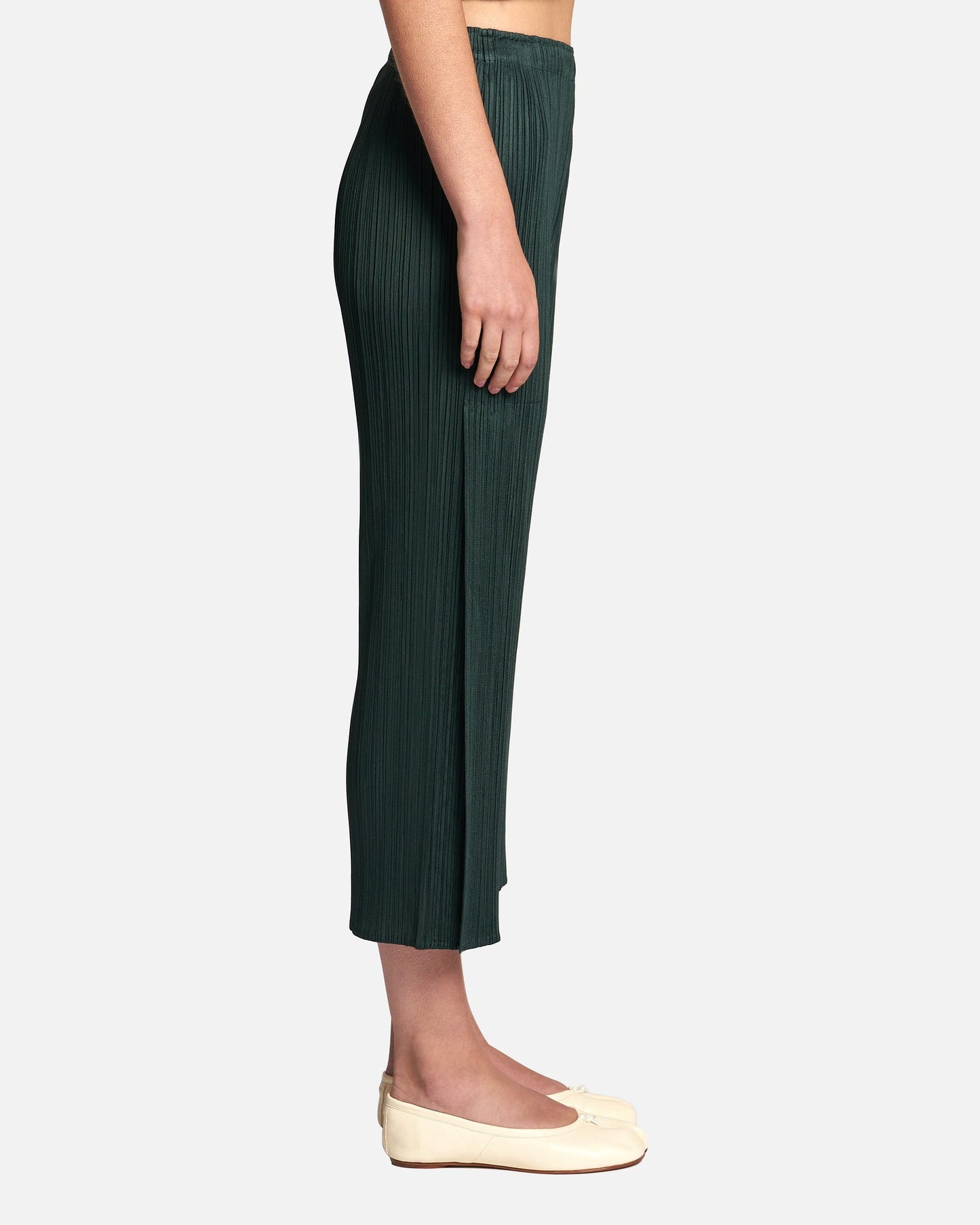 Pleats Please Issey Miyake Women Tops Monthly Colors July Bottoms in Dark Green