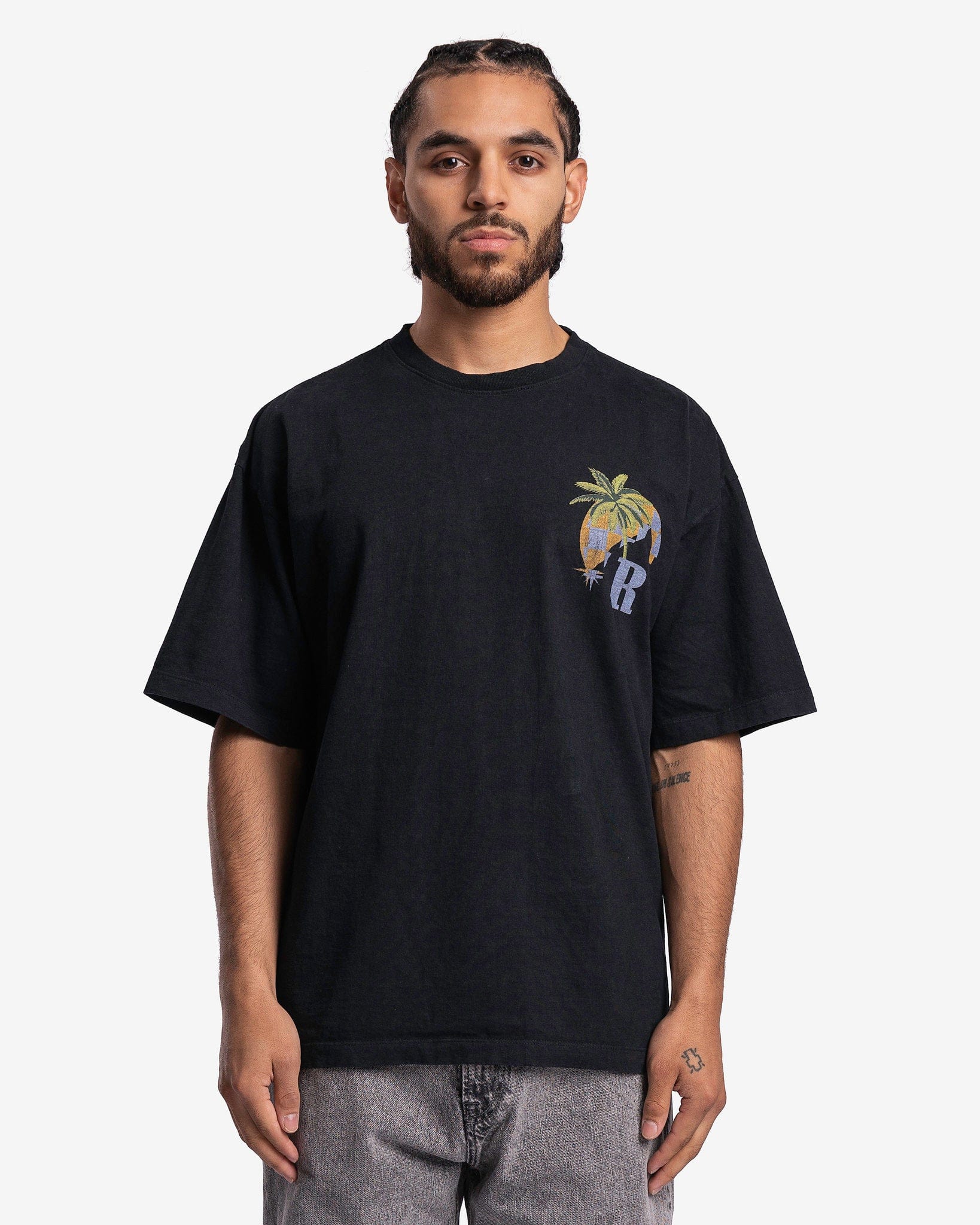 Rhude Men's T-Shirts Moonlight Tropics T-Shirt in Vintage Black