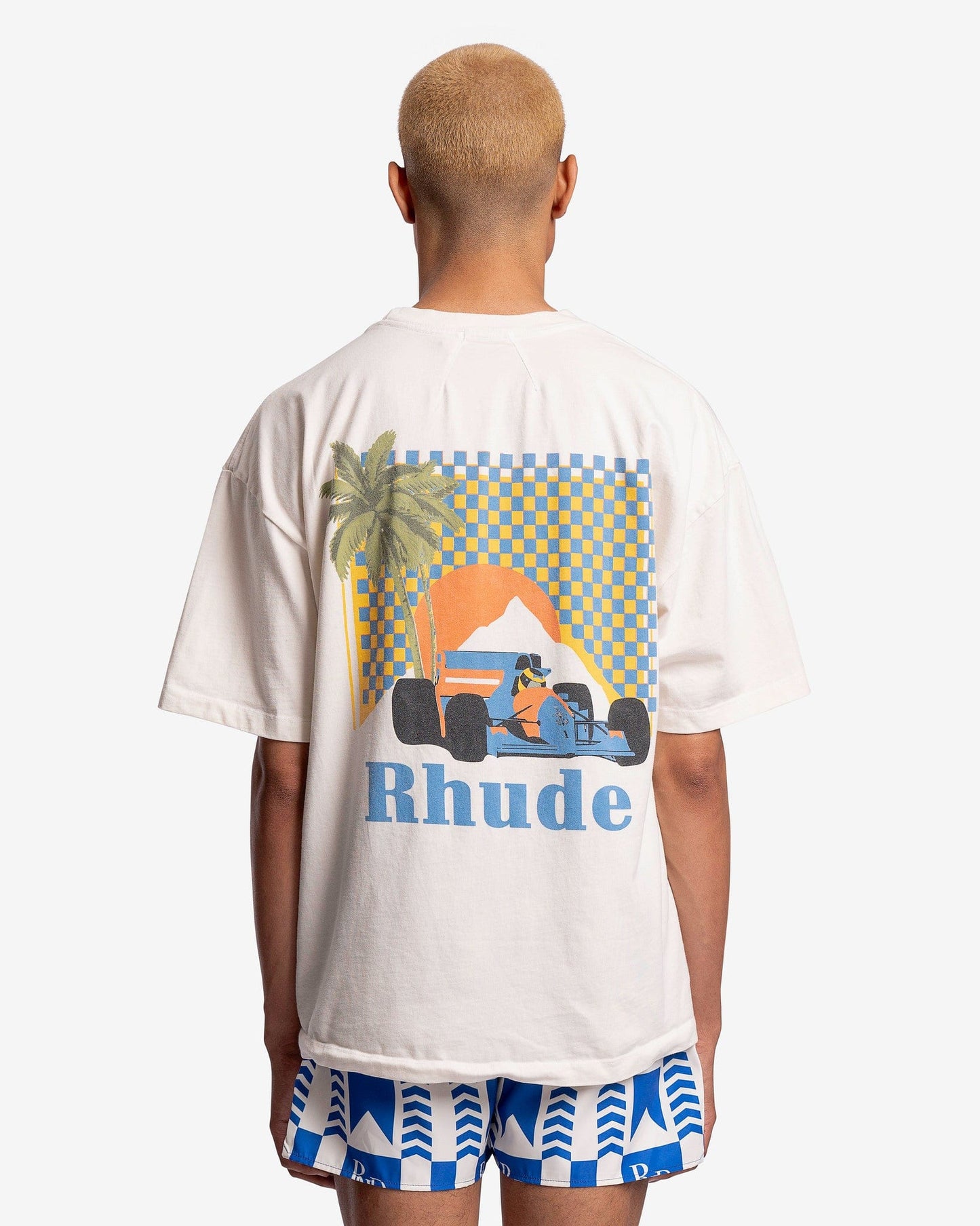 Rhude Men's T-Shirts Moonlight Tropics T-Shirt in Vintage White