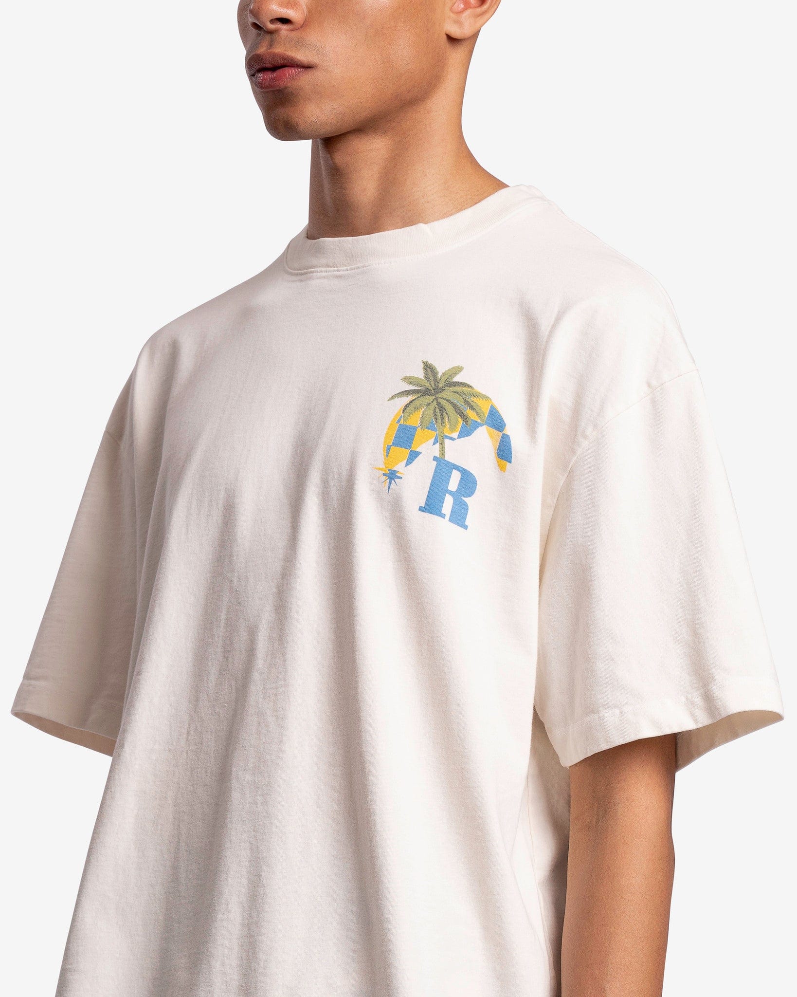 Rhude Men's T-Shirts Moonlight Tropics T-Shirt in Vintage White