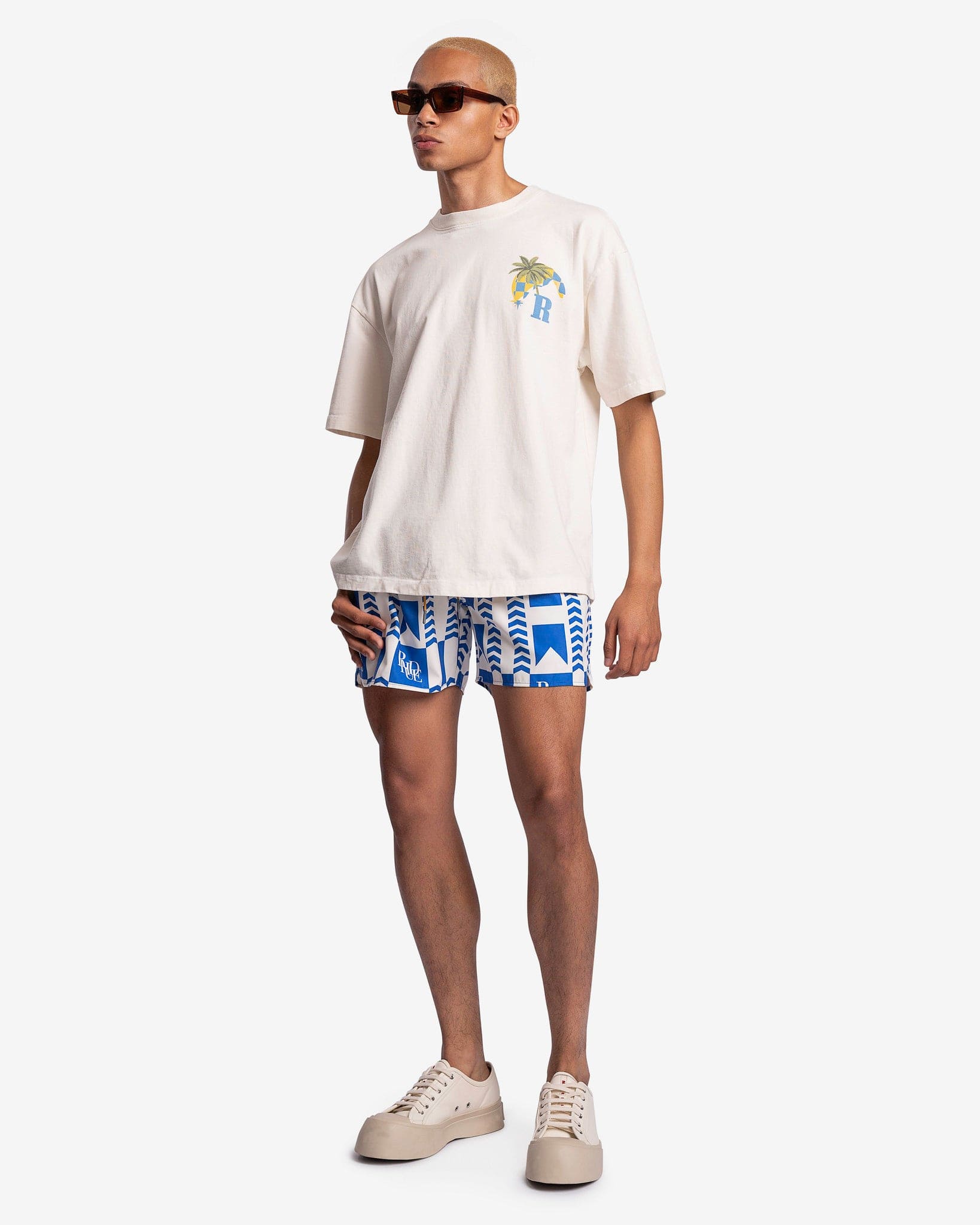 Rhude Men's T-Shirts Moonlight Tropics T-Shirt in Vintage White