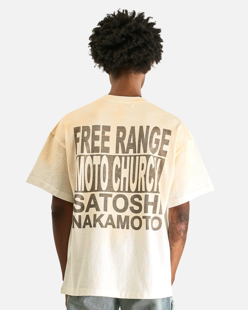 Satoshi Nakamoto Men's T-shirts Moto Church Tee in Dirty White