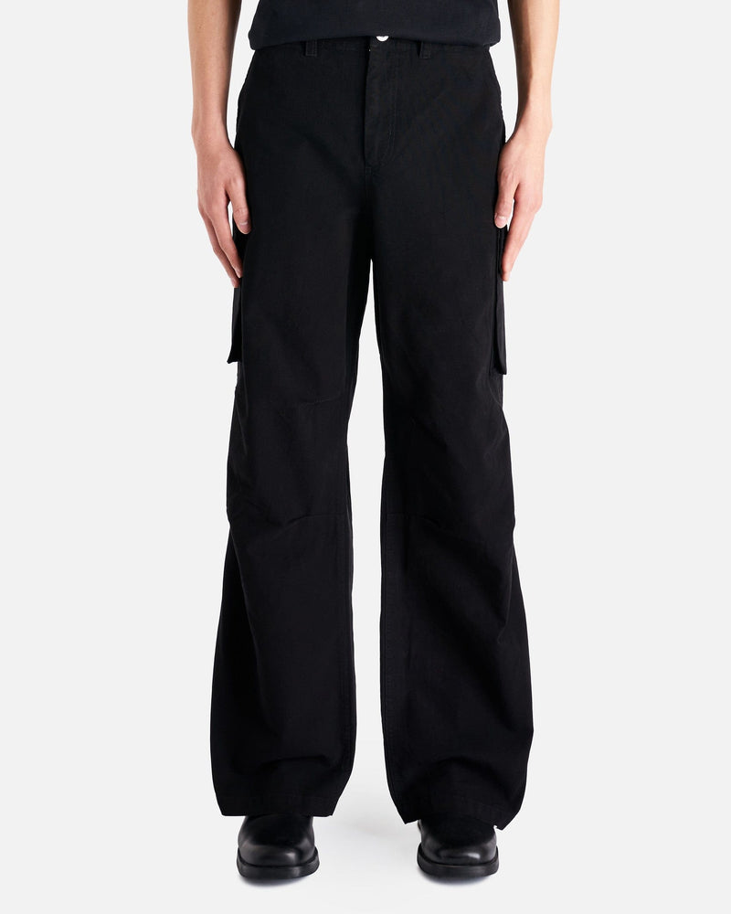Our Legacy Men's Pants Mount Cargo in Black Canvas
