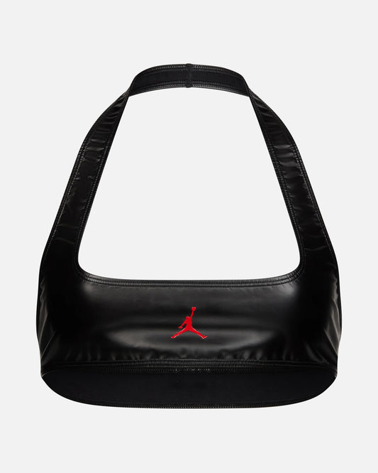 JORDAN Men's Tops Mowalola Halter Bra in Black/Gym Red