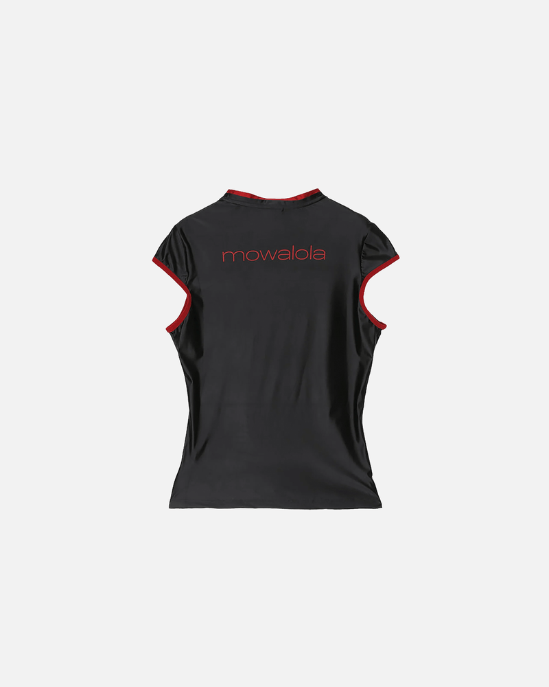 Jordan Mowalola Short Sleeve Top in Black.