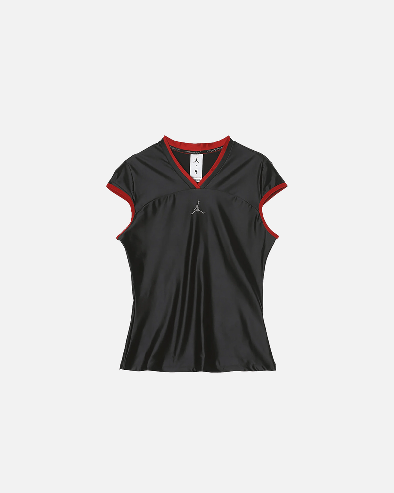 Jordan Mowalola Short Sleeve Top in Black.