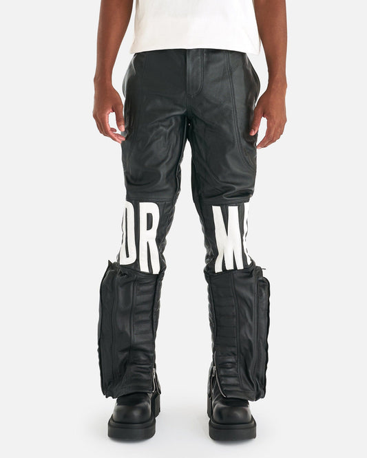 Who Decides War Men's Pants MRDR Leather Pants in Coal