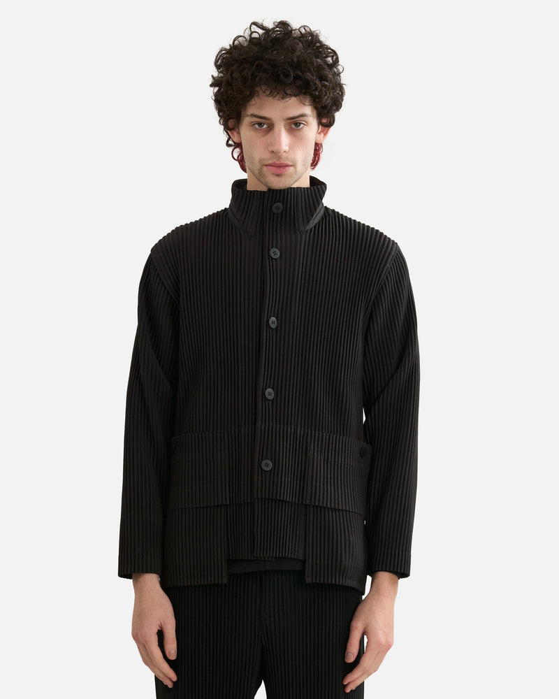 Homme Plissé Issey Miyake Men's Shirts Multi-Pocket Shirt in Coke Gray
