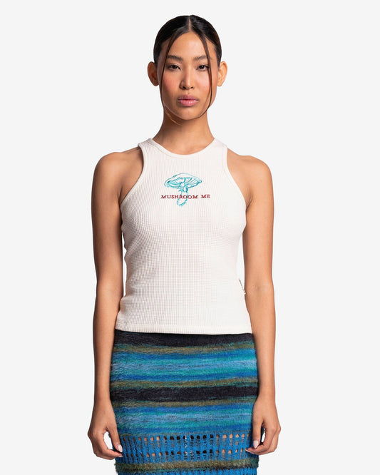 Andersson Bell Women T-Shirts Mushroom Me Embroidery Tank Top in Cream