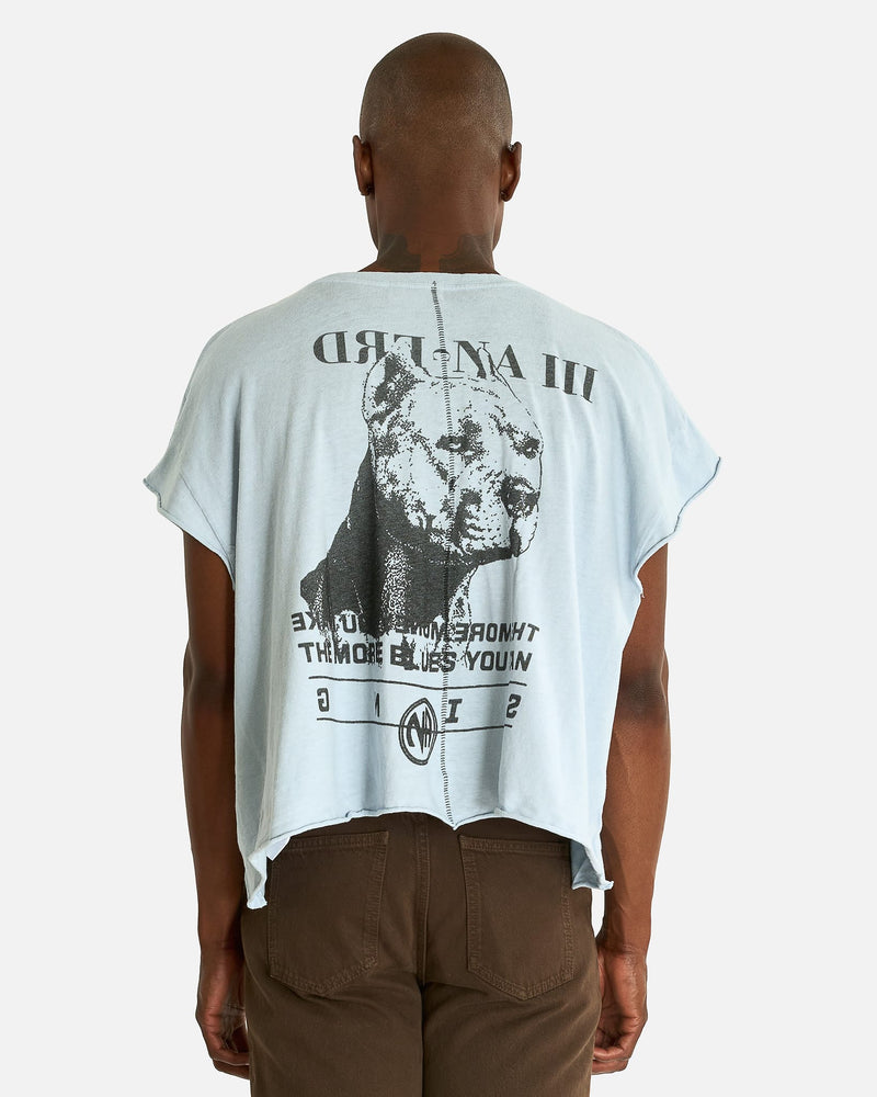 Enfants Riches Deprimes Men's T-shirts NA Pitbull Cut-Off T-Shirt in Light Blue