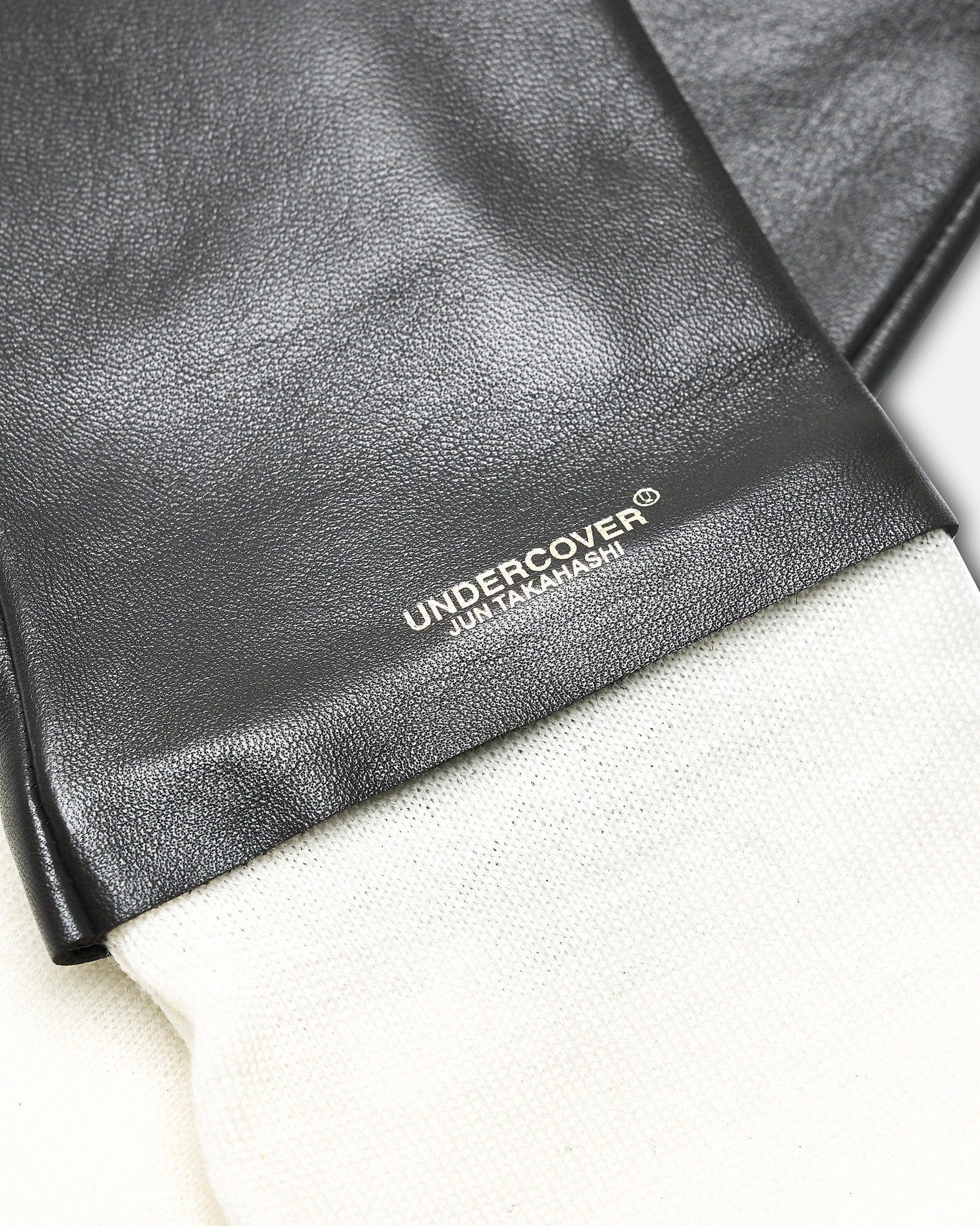 UNDERCOVER Leather Goods O/S Nail Detail Leather Gloves in Black and Blue