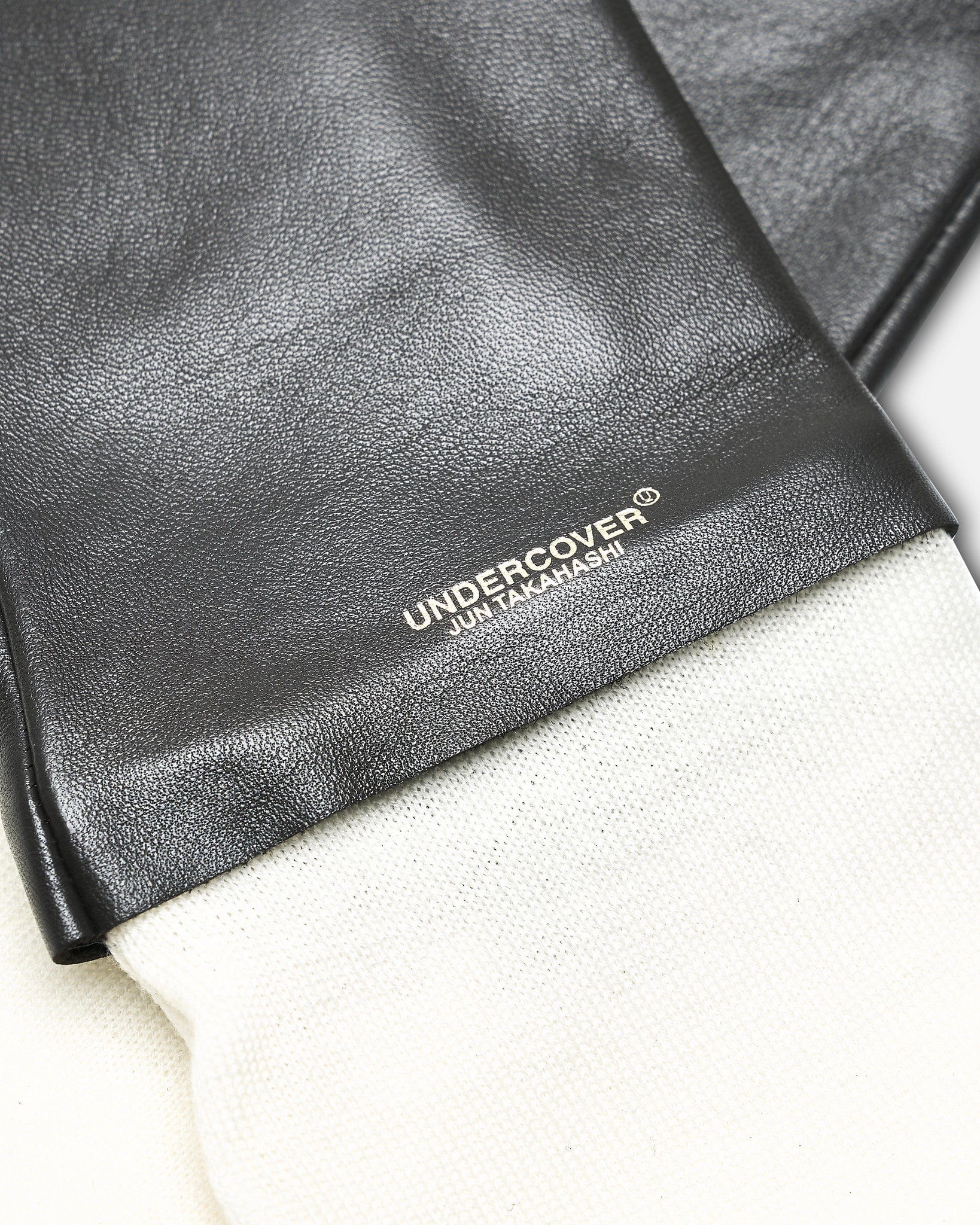 UNDERCOVER Leather Goods O/S Nail Detail Leather Gloves in Black and Blue
