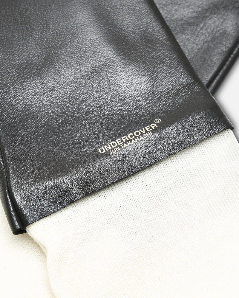 UNDERCOVER Leather Goods O/S Nail Detail Leather Gloves in Black and Blue