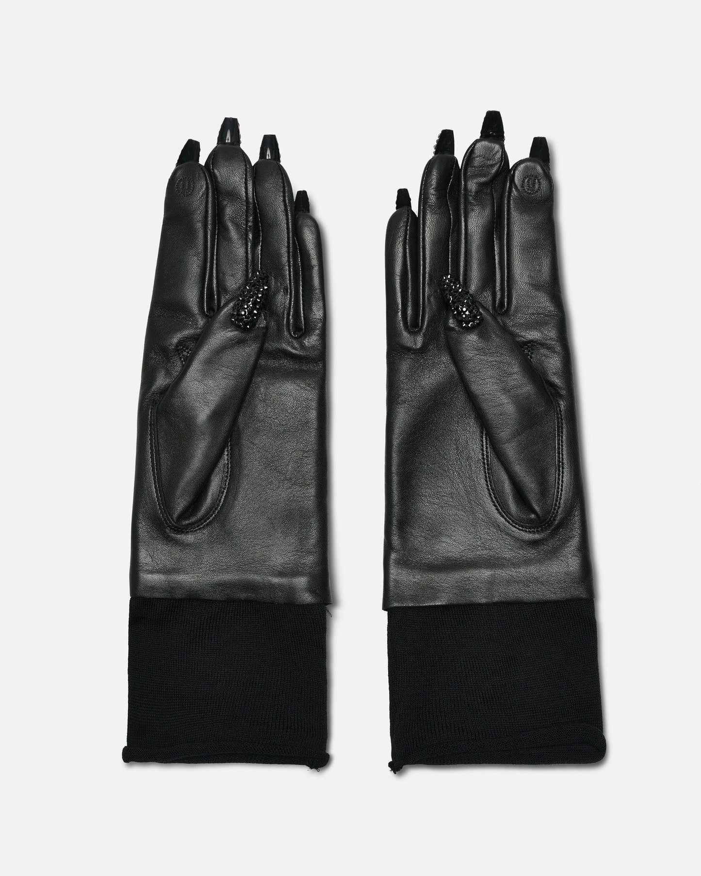 UNDERCOVER Leather Goods O/S Nail Detail Leather Gloves in Black