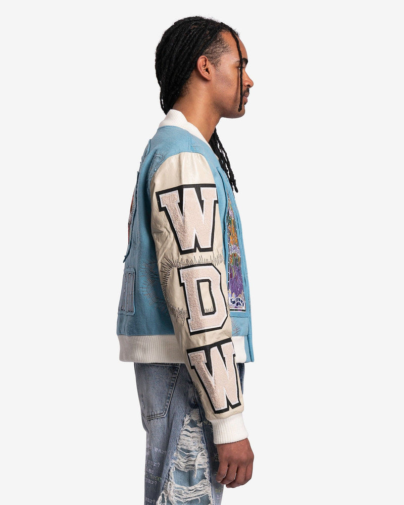 Namesake Varsity Jacket in Sky SVRN