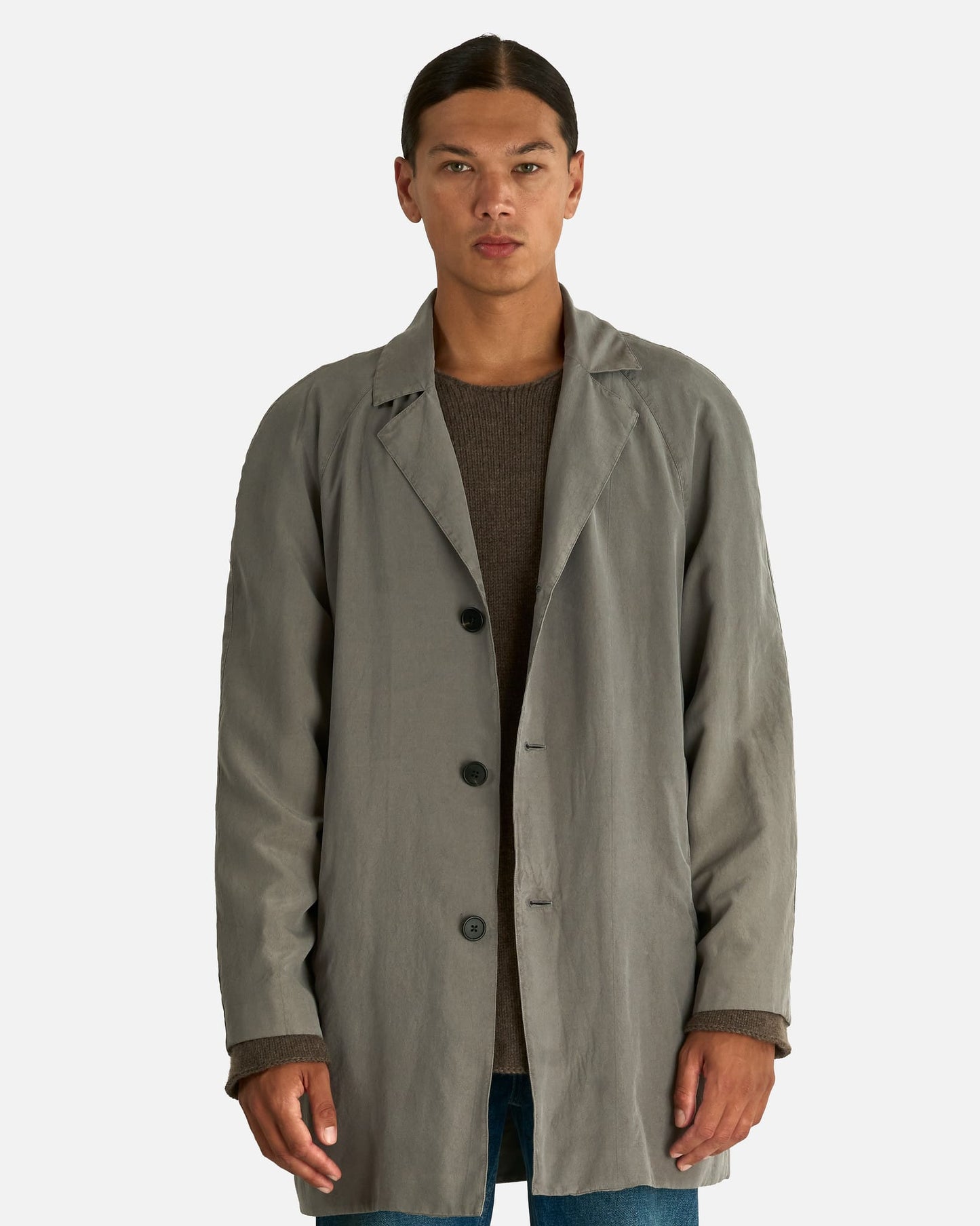 The Row Men's Coats Naoko Coat in Grey/Green