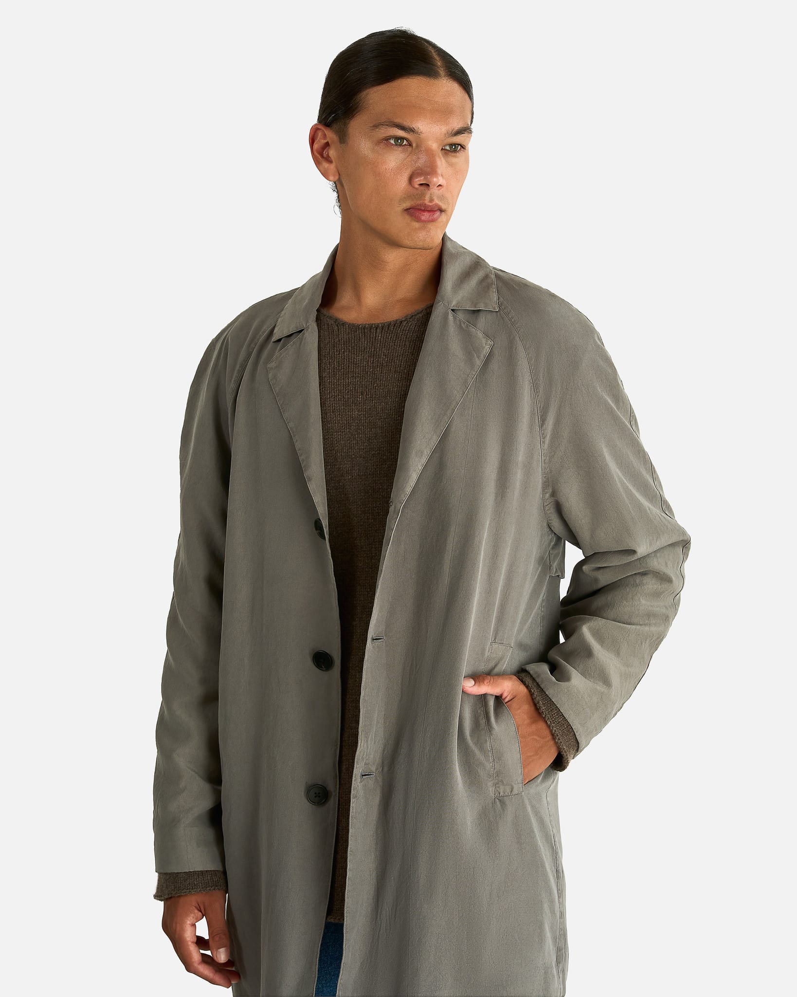 The Row Men's Coats Naoko Coat in Grey/Green
