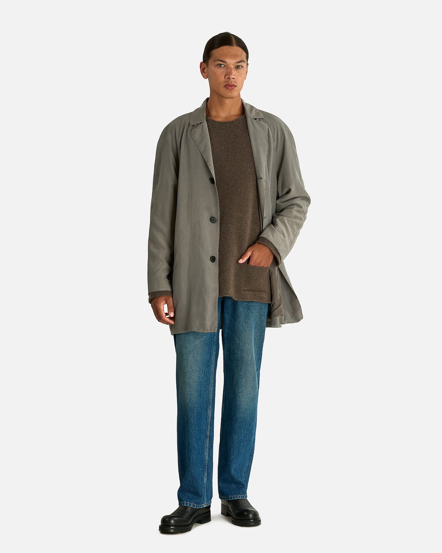 The Row Men's Coats Naoko Coat in Grey/Green
