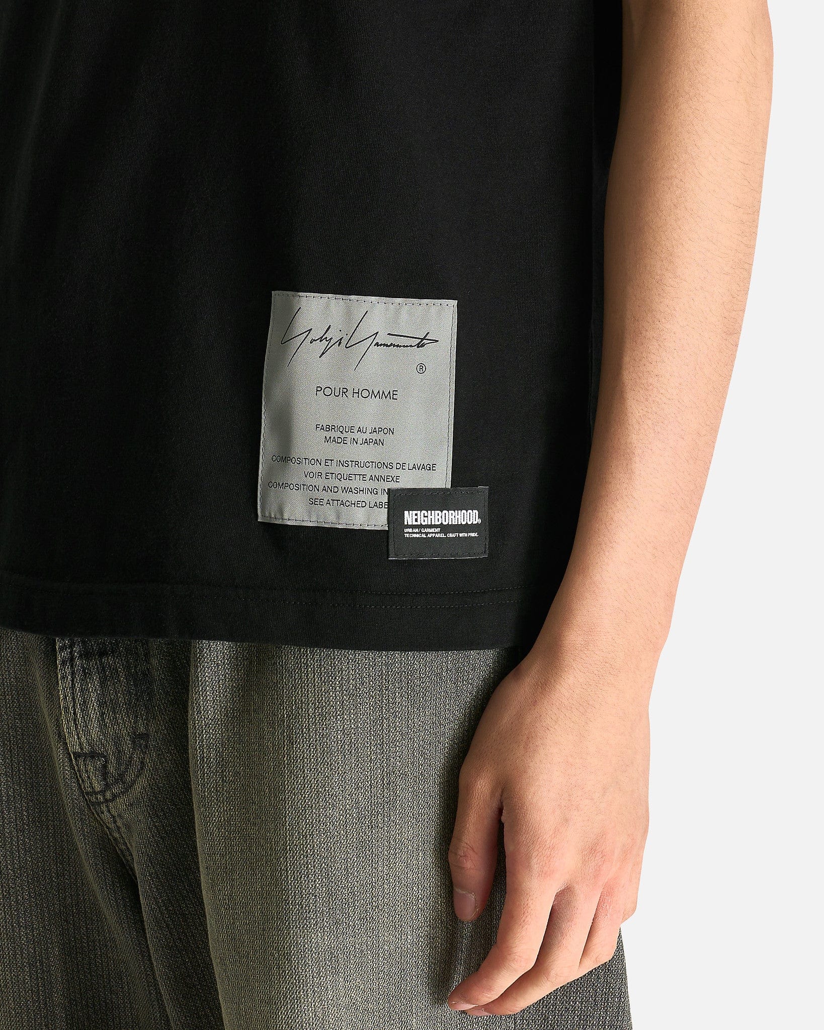 Yohji Yamamoto Pour Homme Men's T-Shirts NB Tee SS-1 in Black