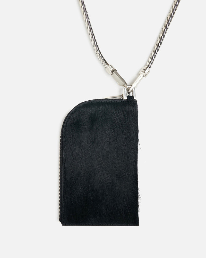 Rick Owens Leather Goods OS Neckwallet in Black