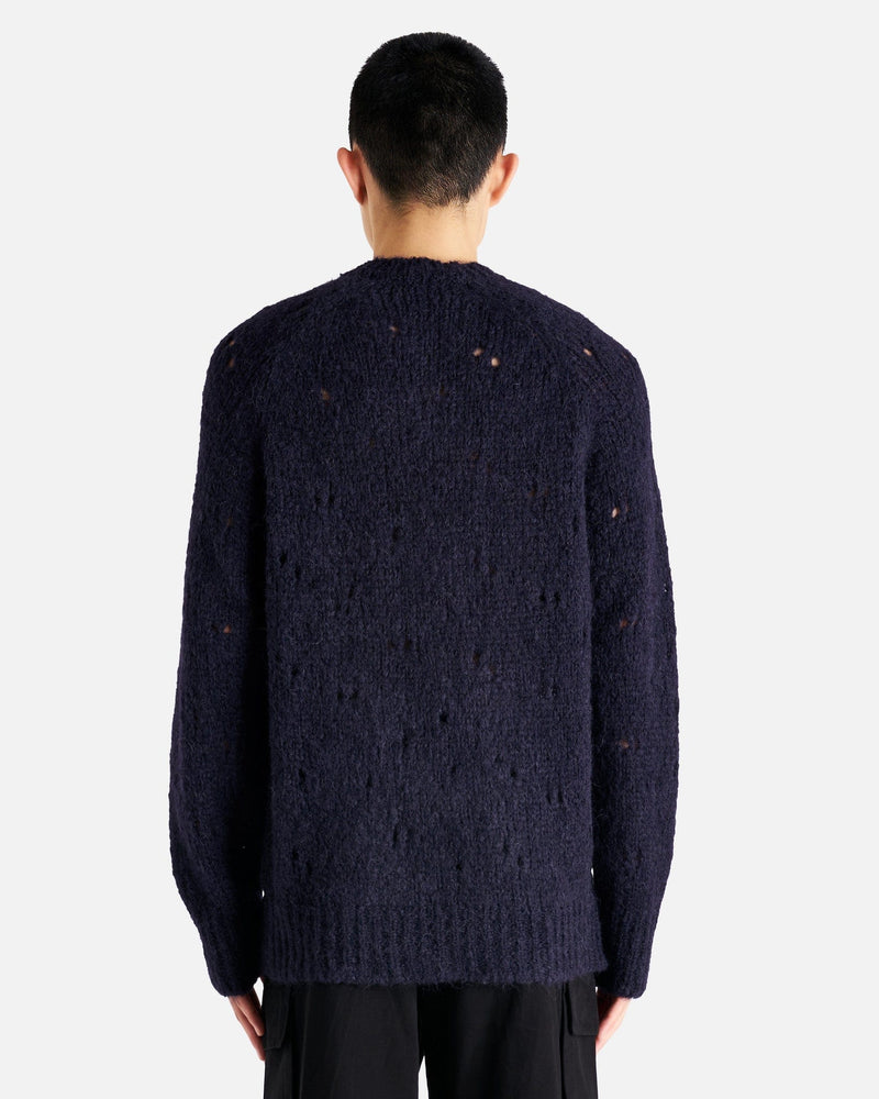 Needle Drop Raglan in Navy Fuzzy Mohpaca – SVRN