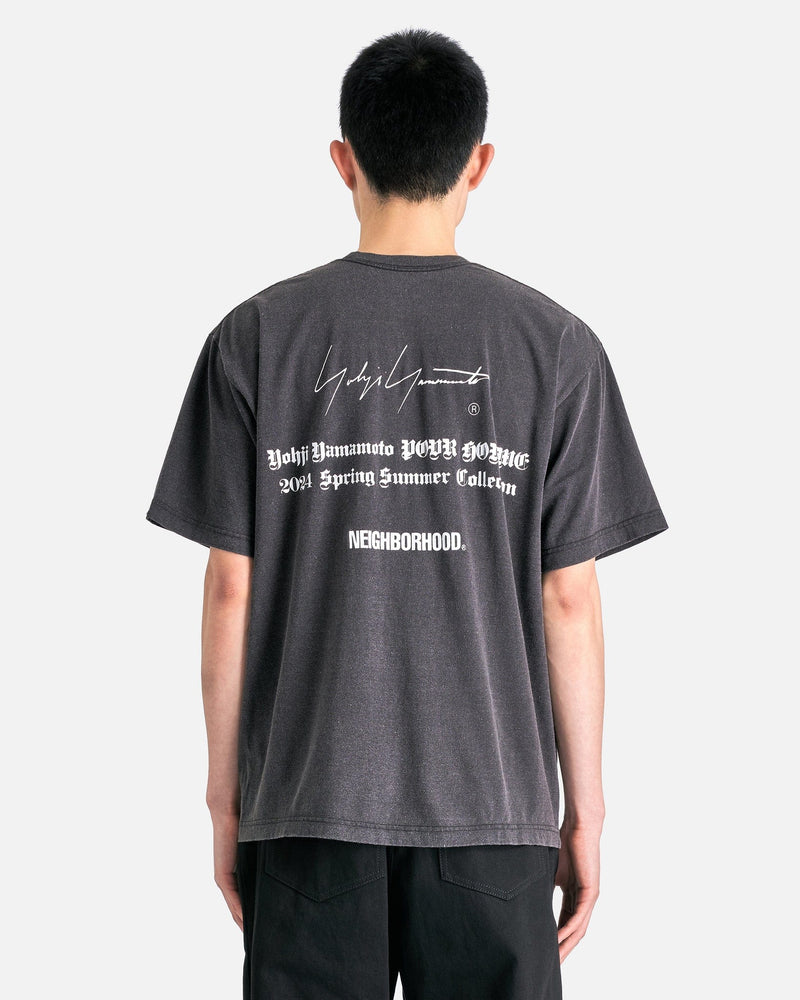 Yohji Yamamoto Pour Homme Men's T-Shirts Neighborhood PT Short Sleeve in Grey