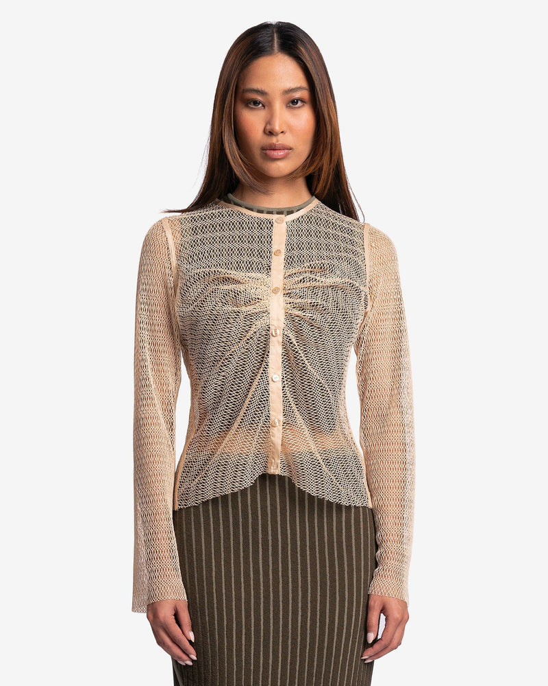 Eckhaus Latta Women Sweaters Net Cardigan in Straw
