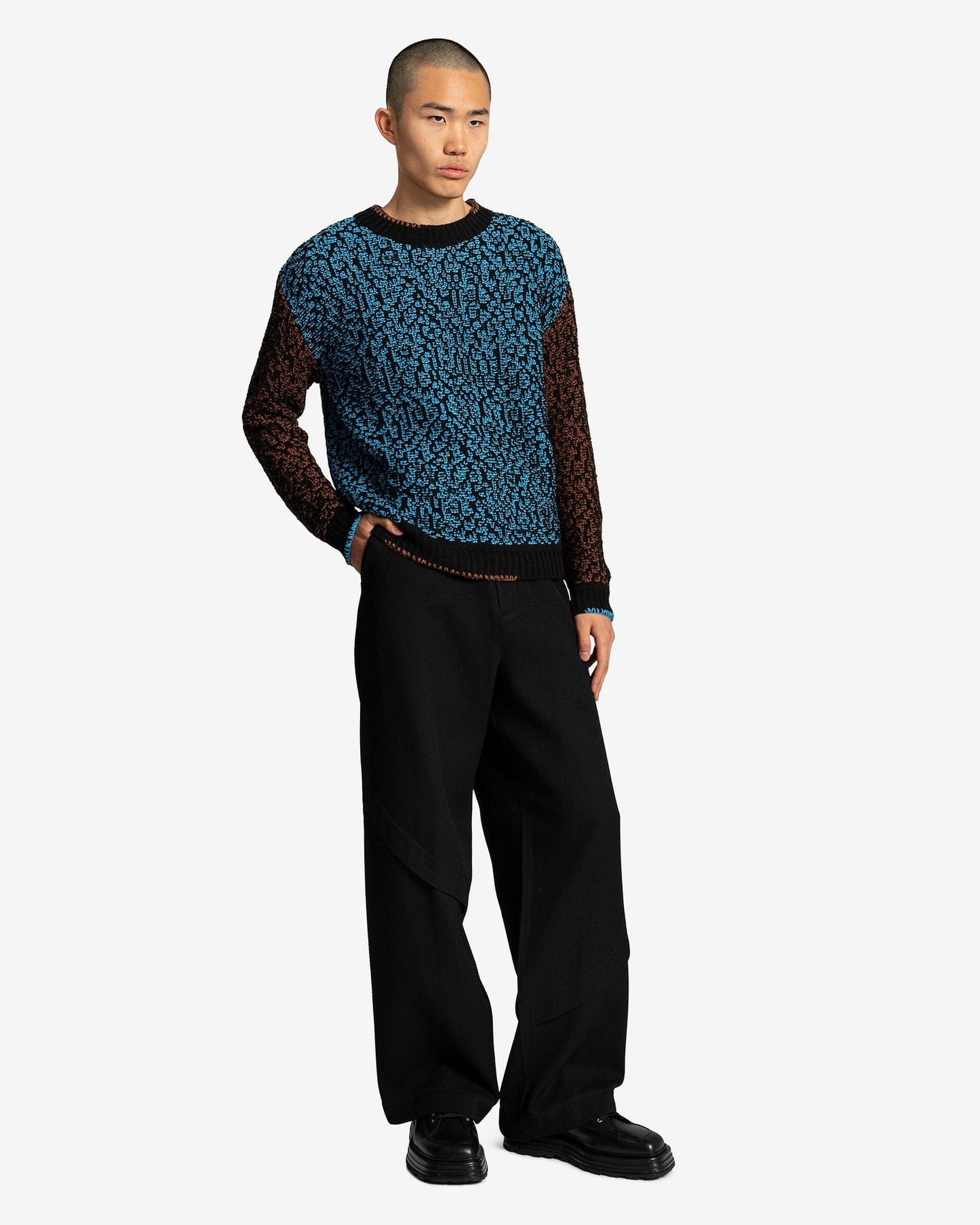 Andersson Bell Men's Sweater Net Crew-Neck Sweater in Multi