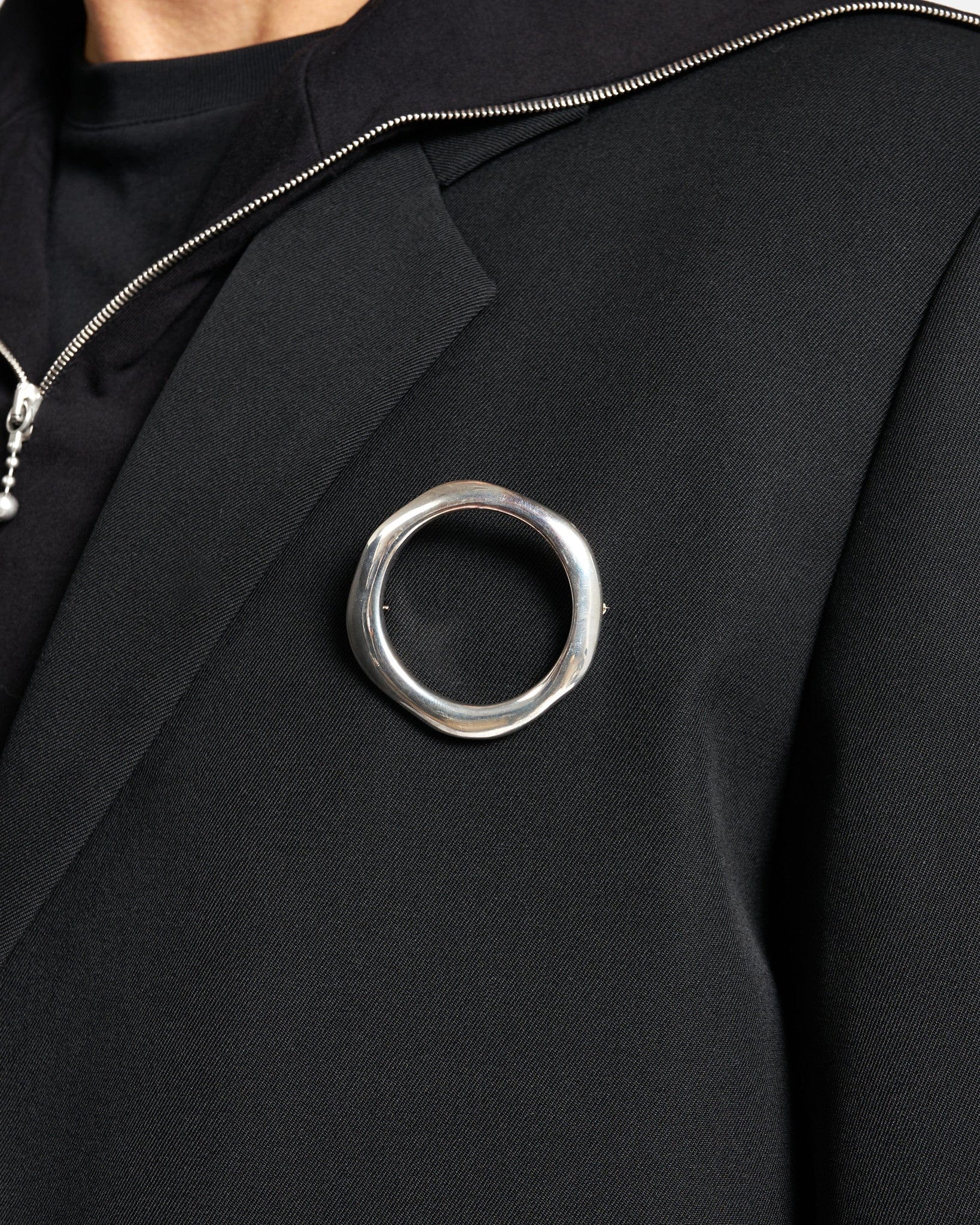 Jil Sander Jewelry O/S New Lightness Brass Pin in Silver