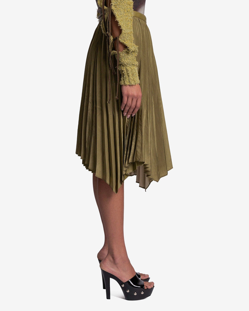 Andersson Bell Women Skirts Nicola Double Pleats Skirts in Khaki