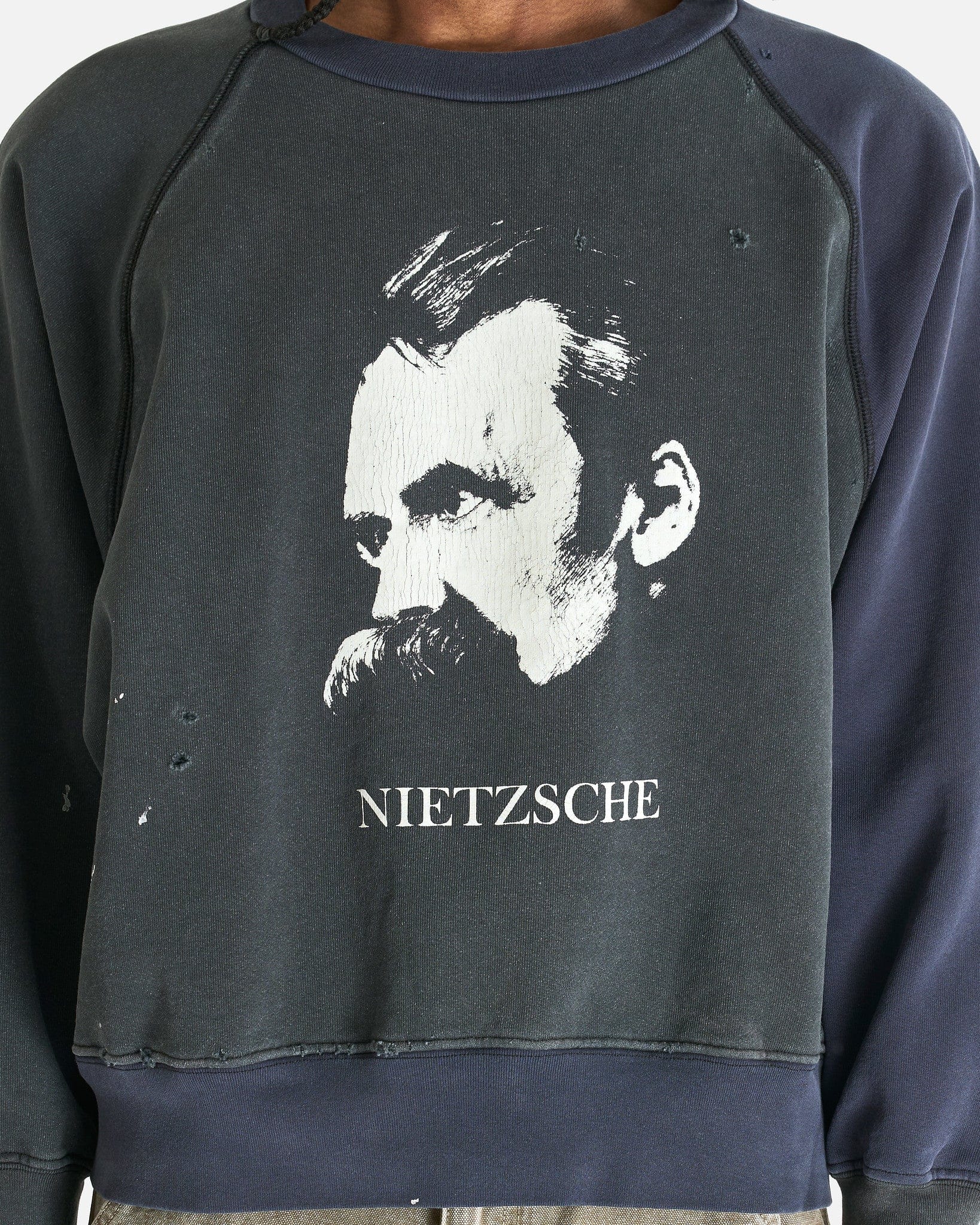 Enfants Riches Deprimes Men's Sweatshirts Nietzsche Raglan Sweatshirt in Black/Purple