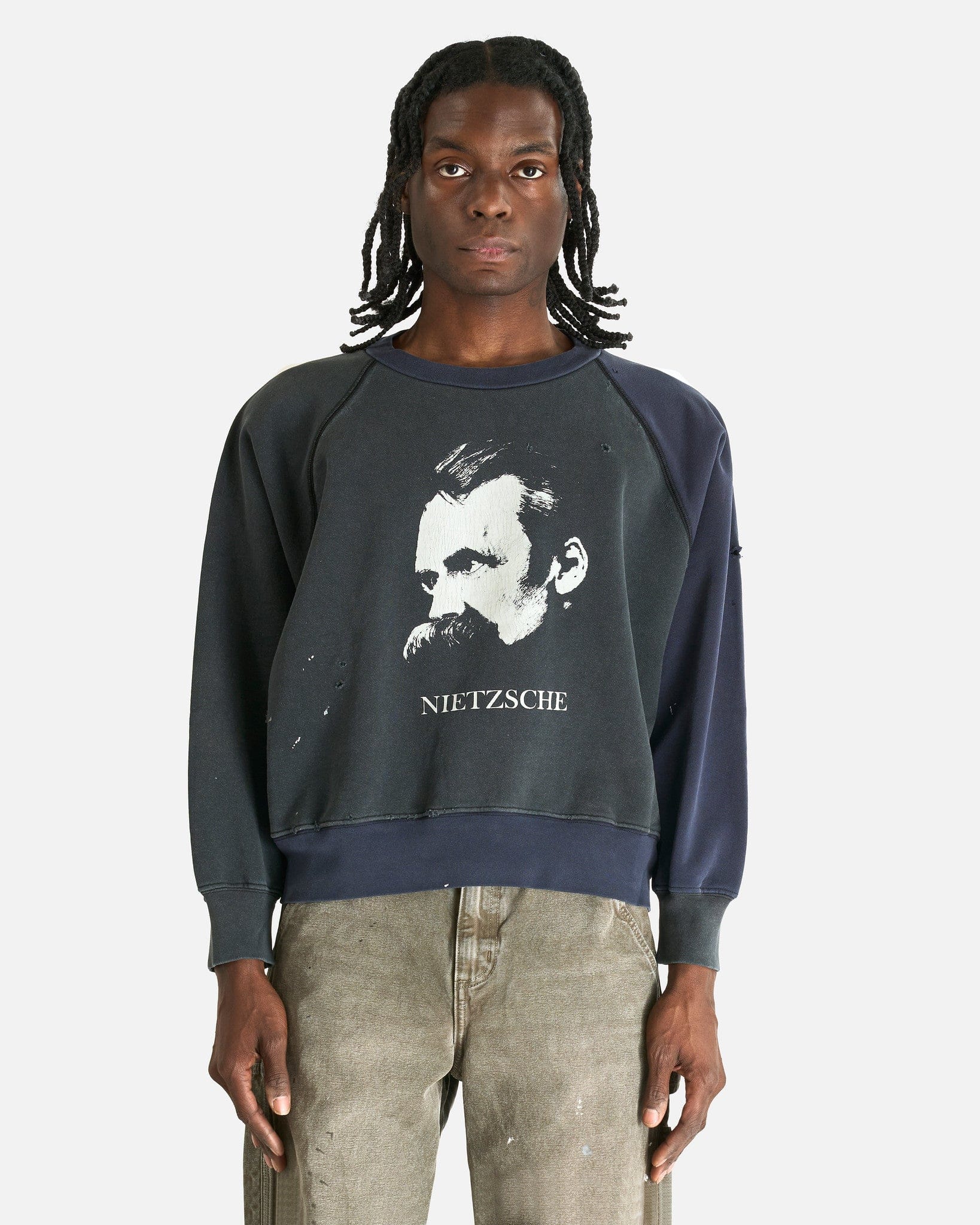 Enfants Riches Deprimes Men's Sweatshirts Nietzsche Raglan Sweatshirt in Black/Purple