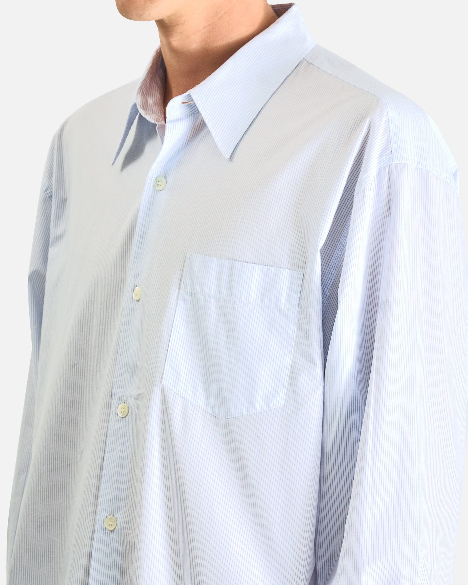 Magniberg Men's Shirts Night Shirt in Light Blue Stripes