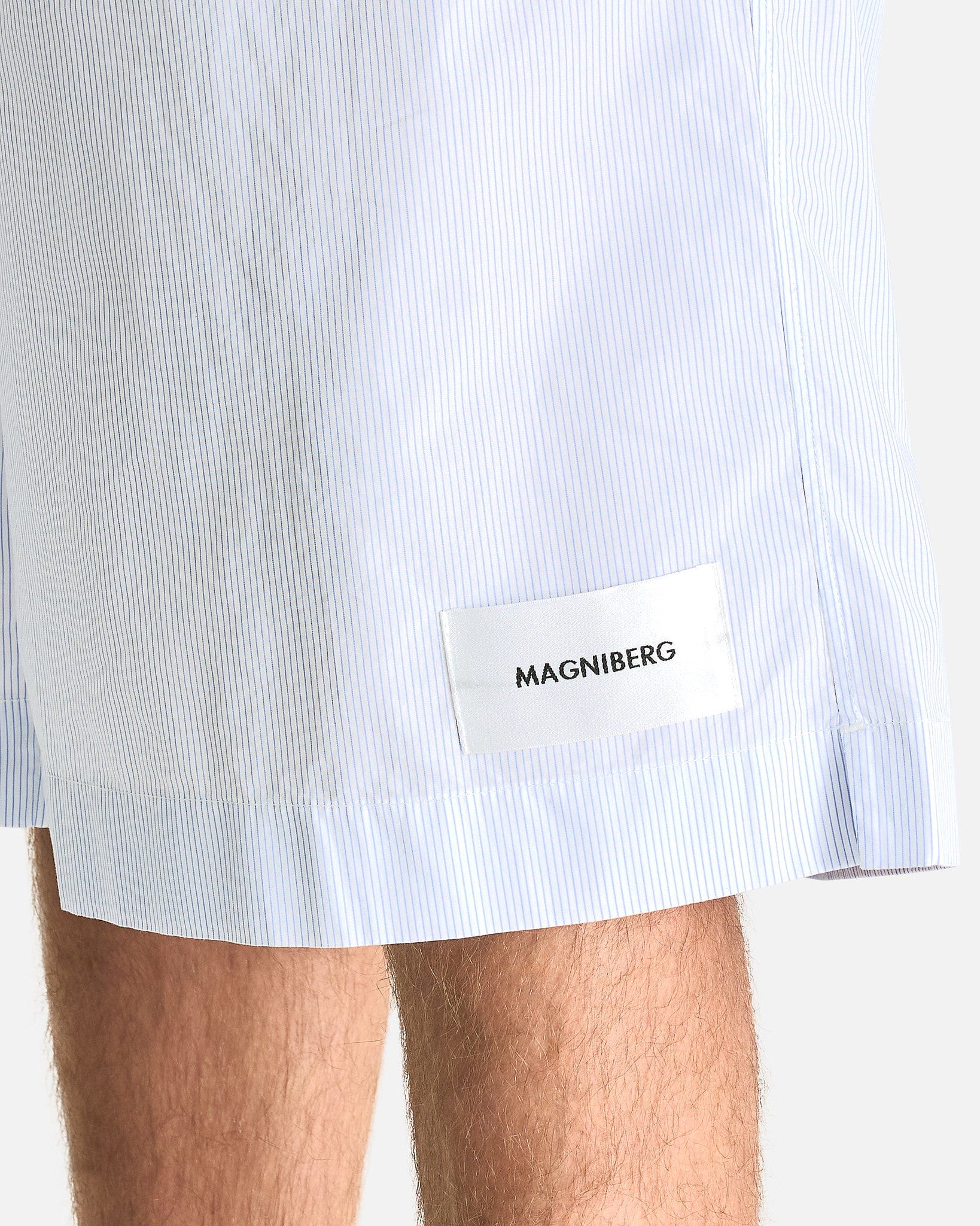 Magniberg Men's Shorts Night Shorts in Light Blue Stripes