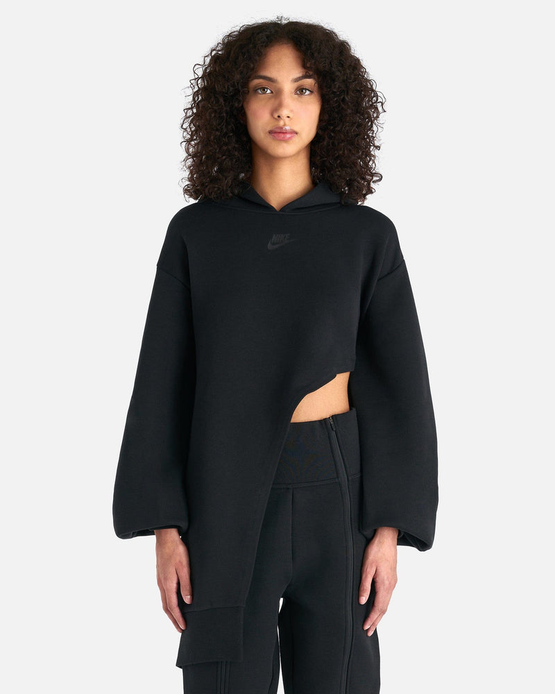 Nike Women Jackets Nike W Fleece Asymmetrical Hoodie in Black