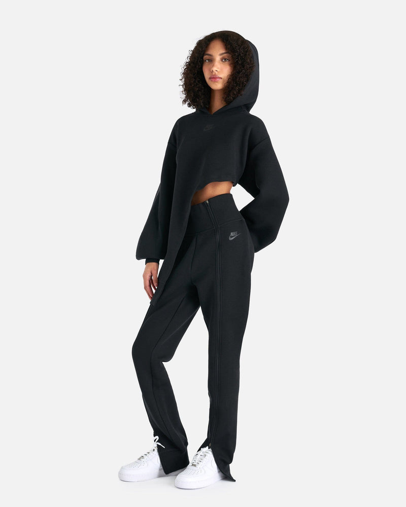 Nike Women Jackets Nike W Fleece Asymmetrical Hoodie in Black